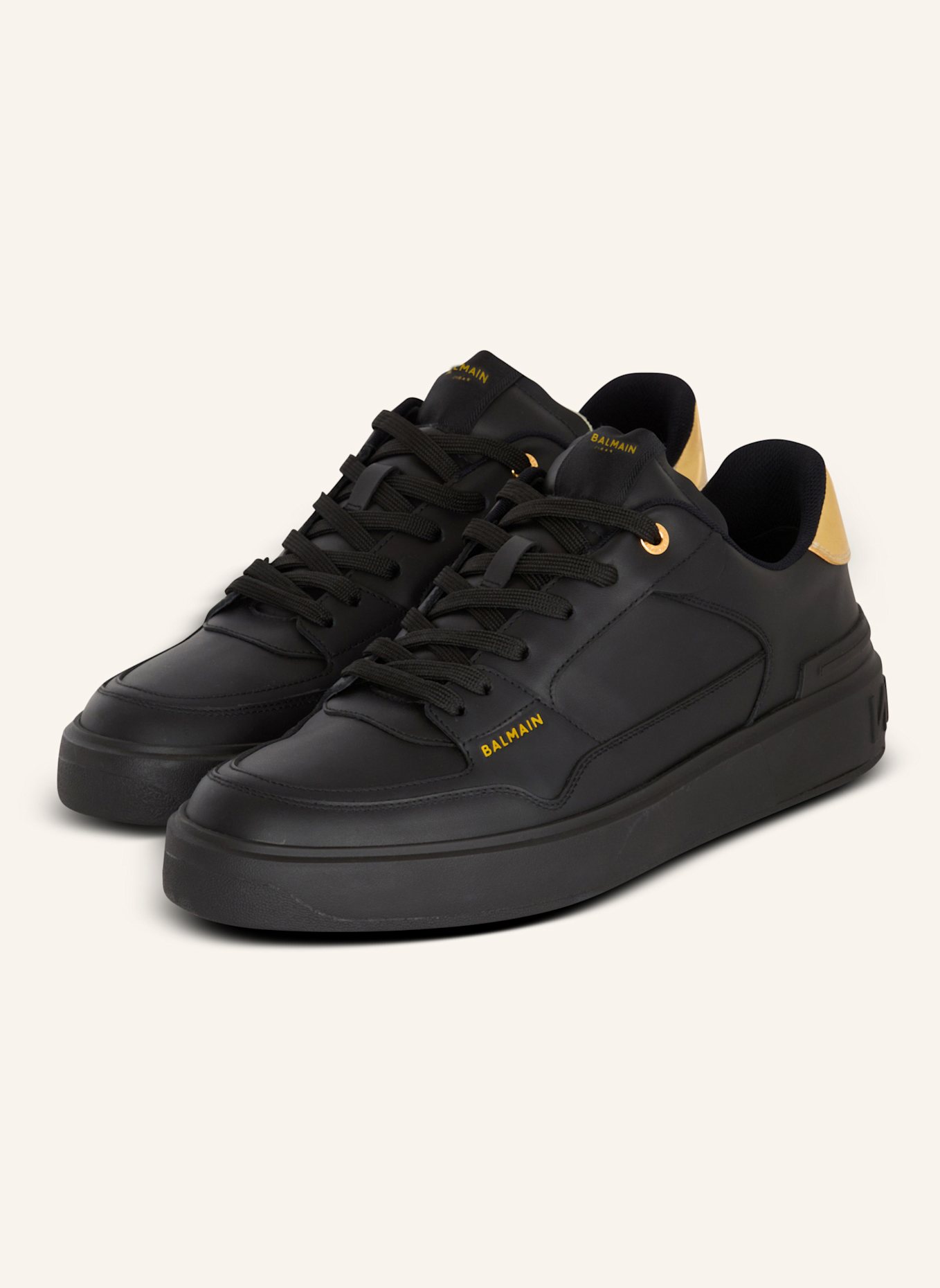 BALMAIN Sneakers B-Court Flip aus Kalbsleder: SCHWARZ