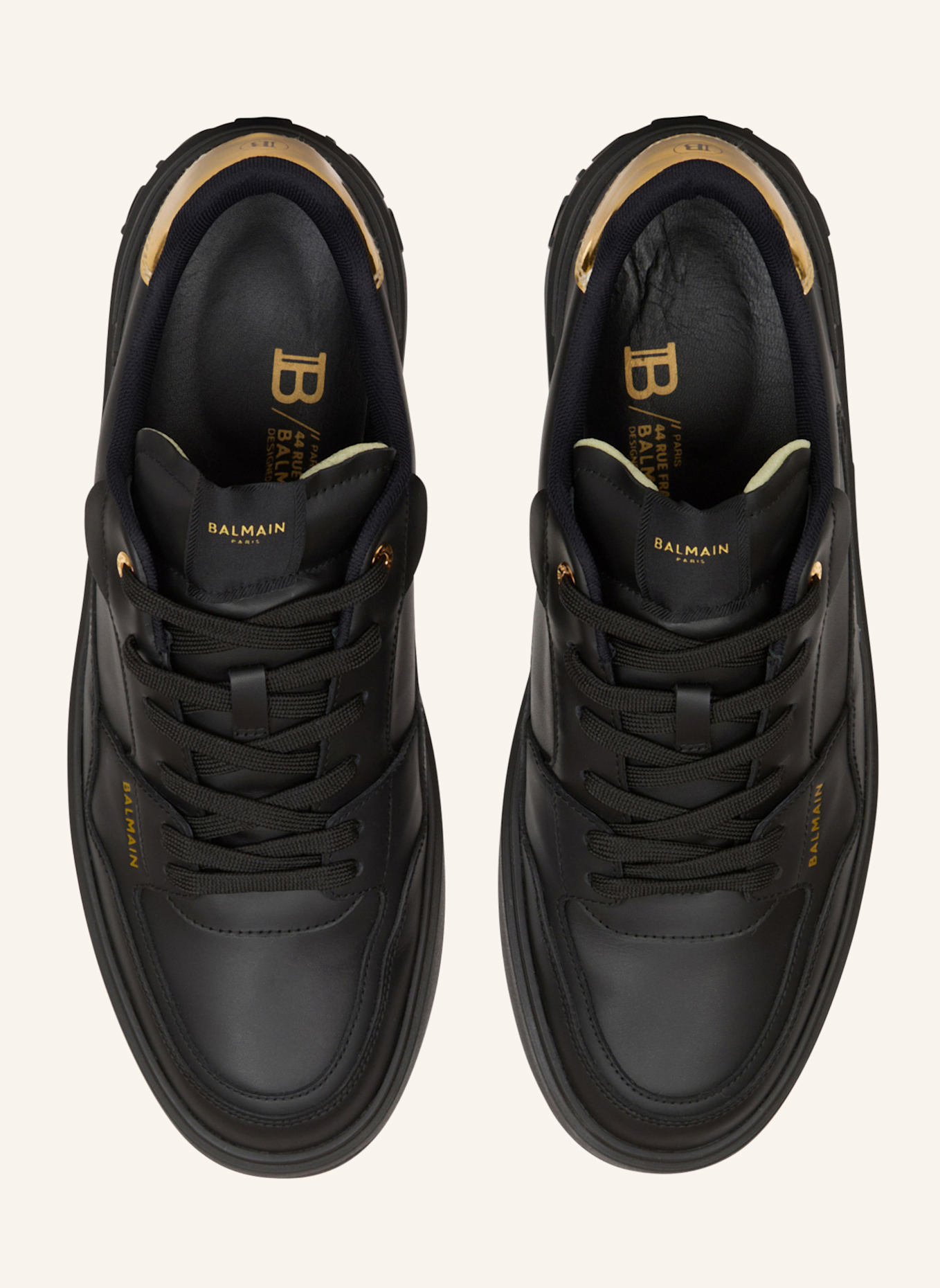 BALMAIN Sneakers B-Court Flip aus Kalbsleder: SCHWARZ