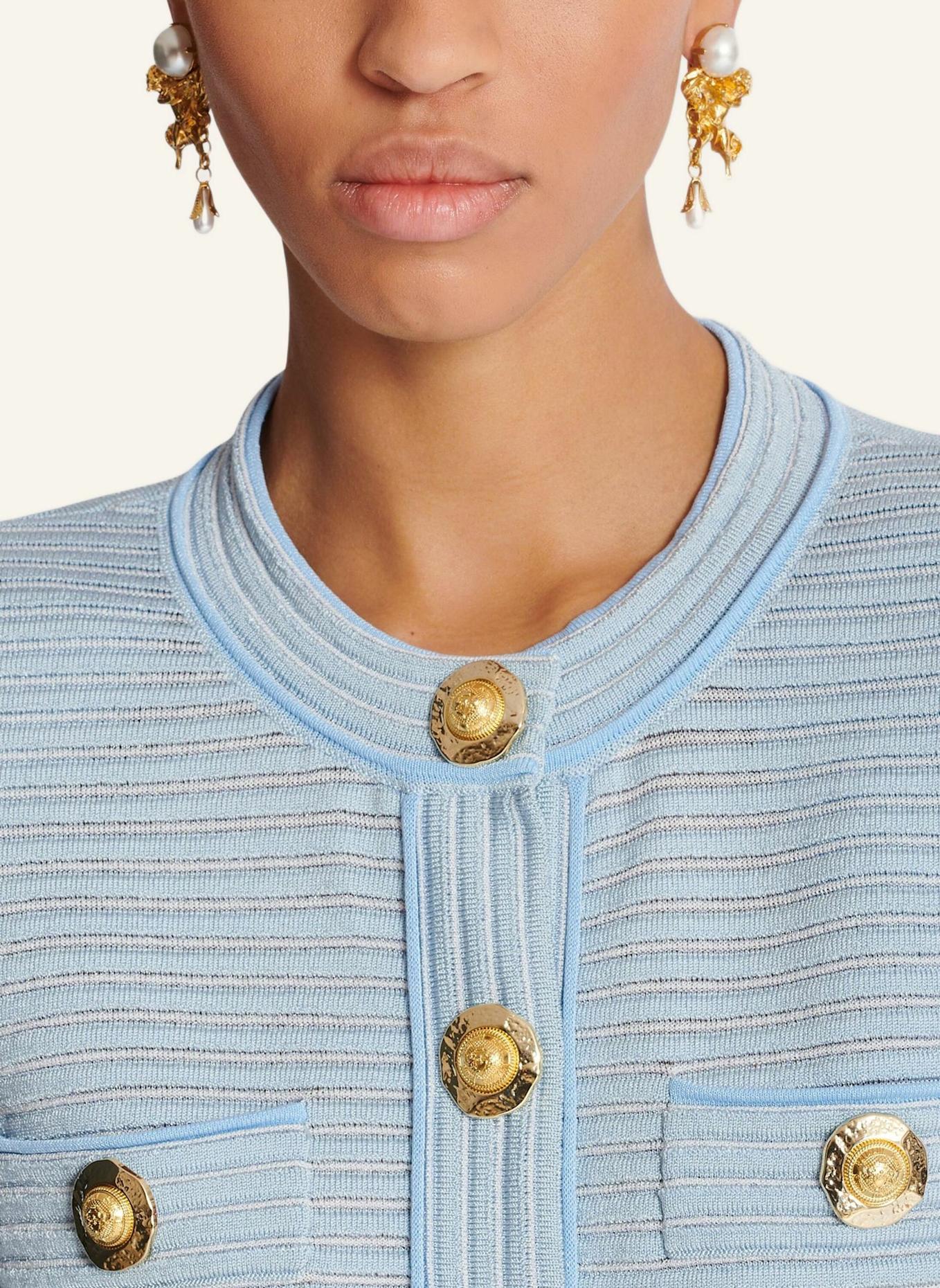 BALMAIN Barocke Brosche mit Perlen und Kristallen: NUDE