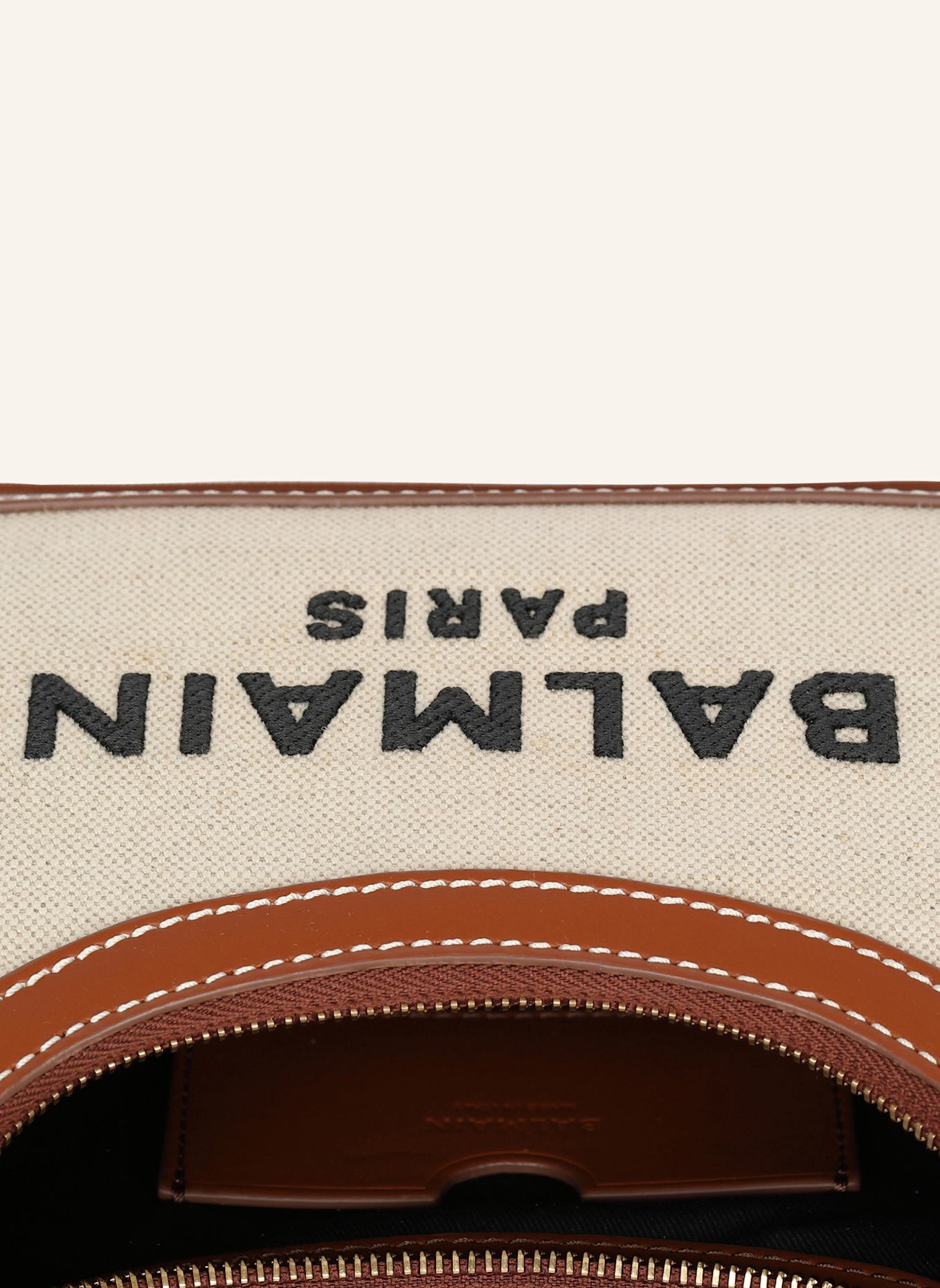 BALMAIN Tasche B-Army aus Canvas mit Ledereinsätzen: KHAKI