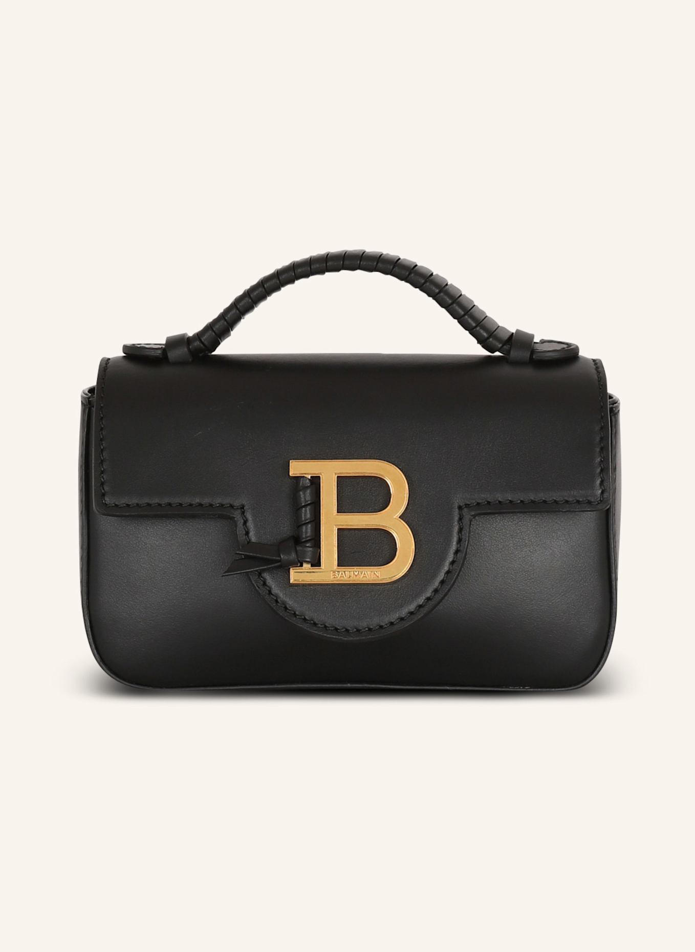 BALMAIN Mini-Tasche B-Buzz aus Leder: SCHWARZ