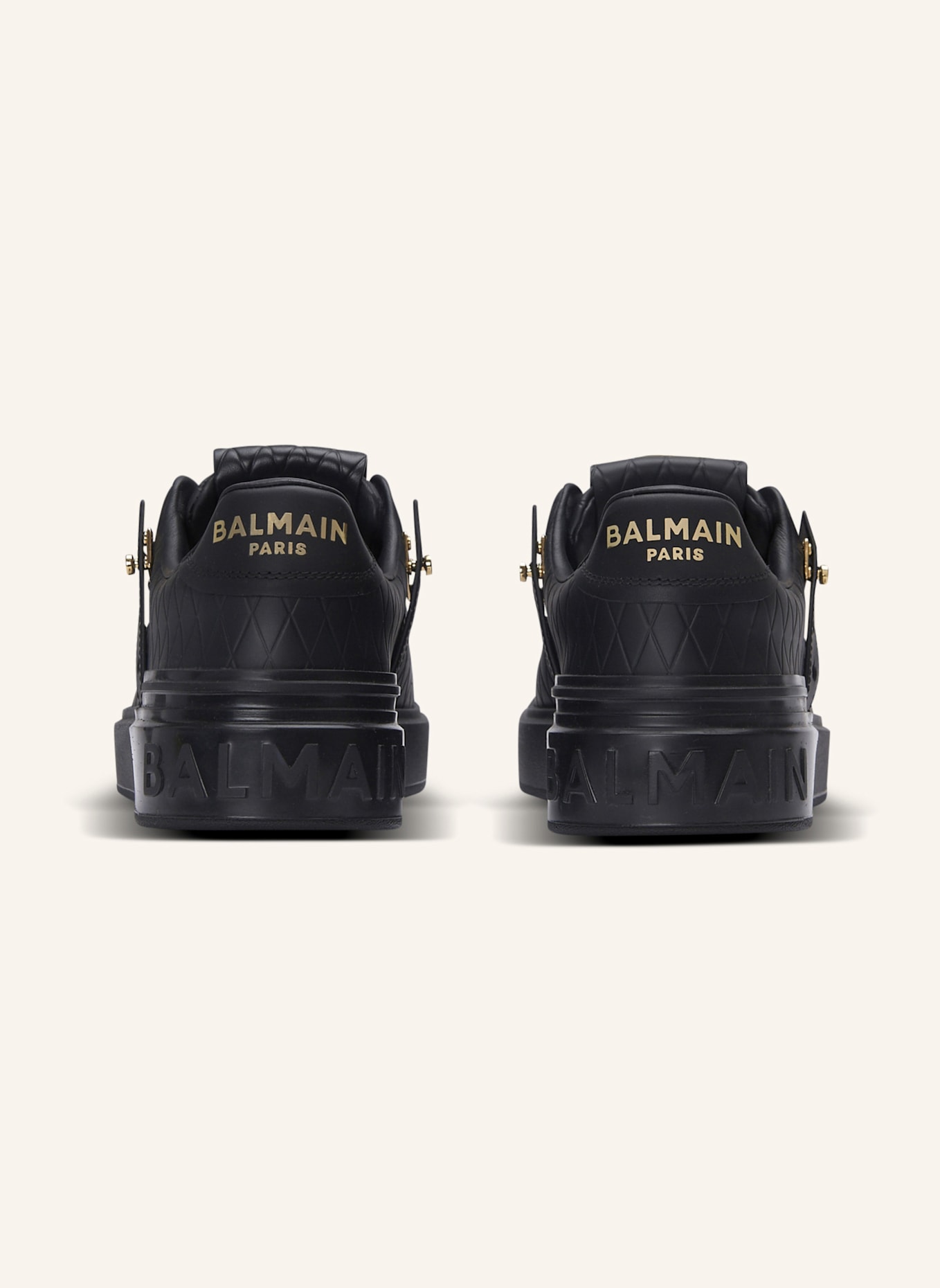BALMAIN Sneakers B-Court B-Buzz aus geprägtem Kalbsleder: SCHWARZ
