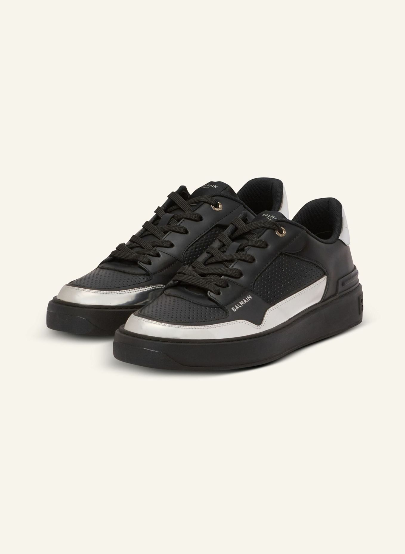 BALMAIN Sneakers B-Court Flip aus Leder: SCHWARZ