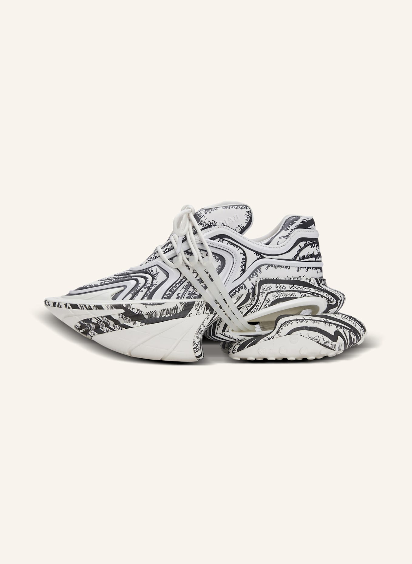 BALMAIN Sneakers Unicorn Wave mit „Lettre d'amour“-Print: WEISS