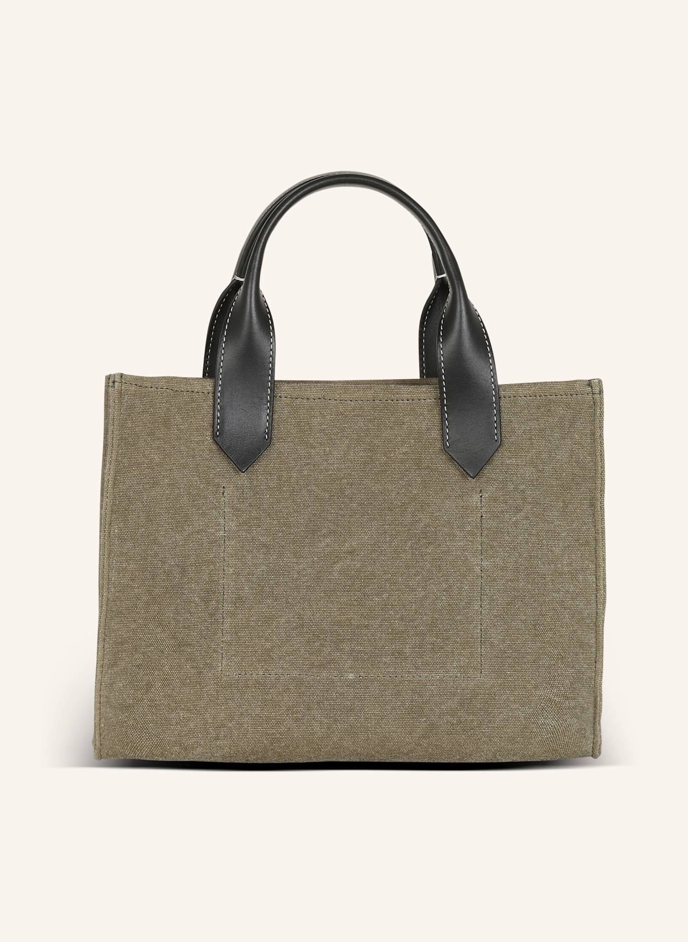 BALMAIN Kleiner Shopper B-Army aus Canvas mit Ledereinsätzen: GRÜN