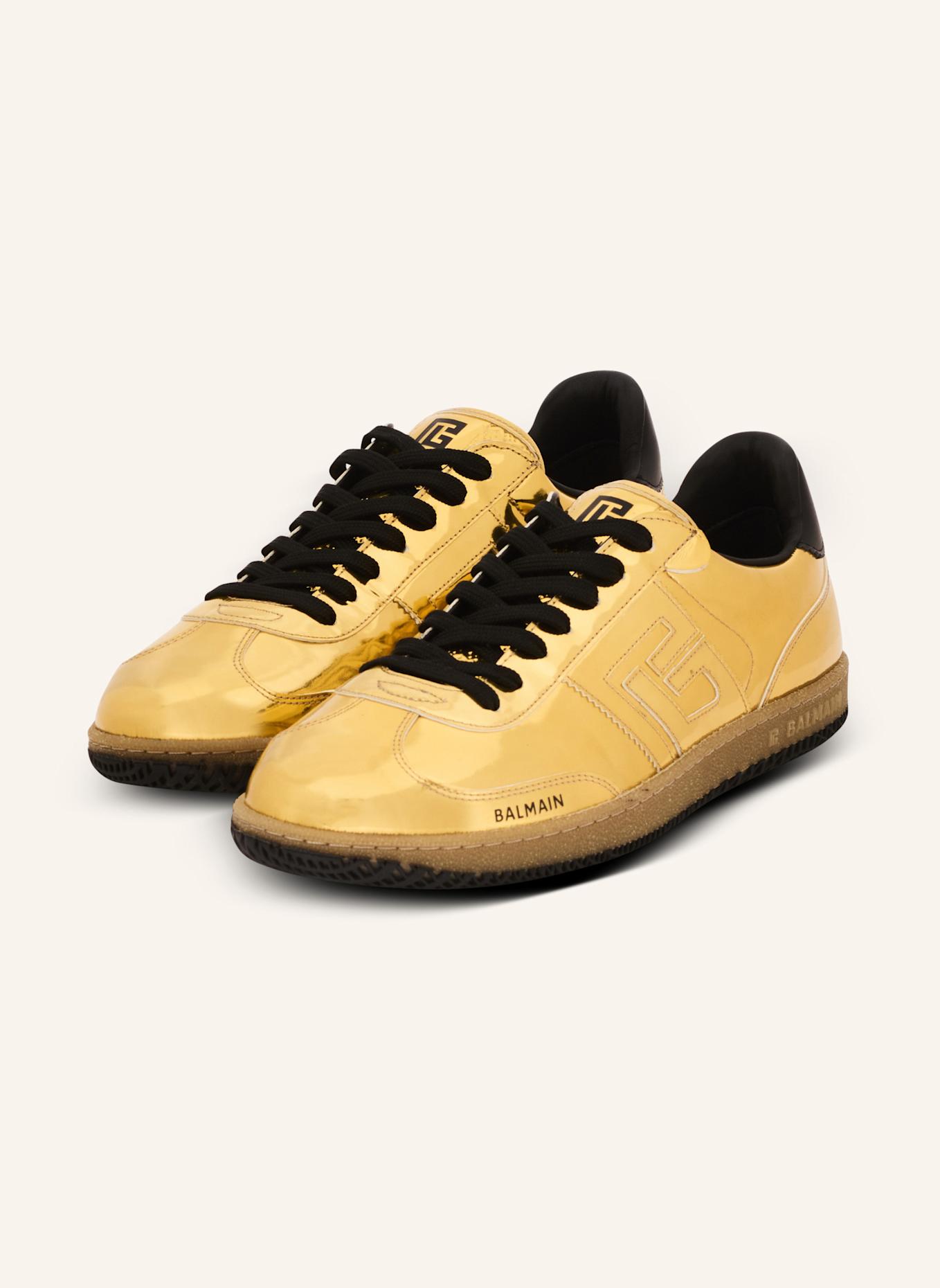 BALMAIN Sneakers Balmain Swan aus Leder mit Spiegel-Effekt: GOLD