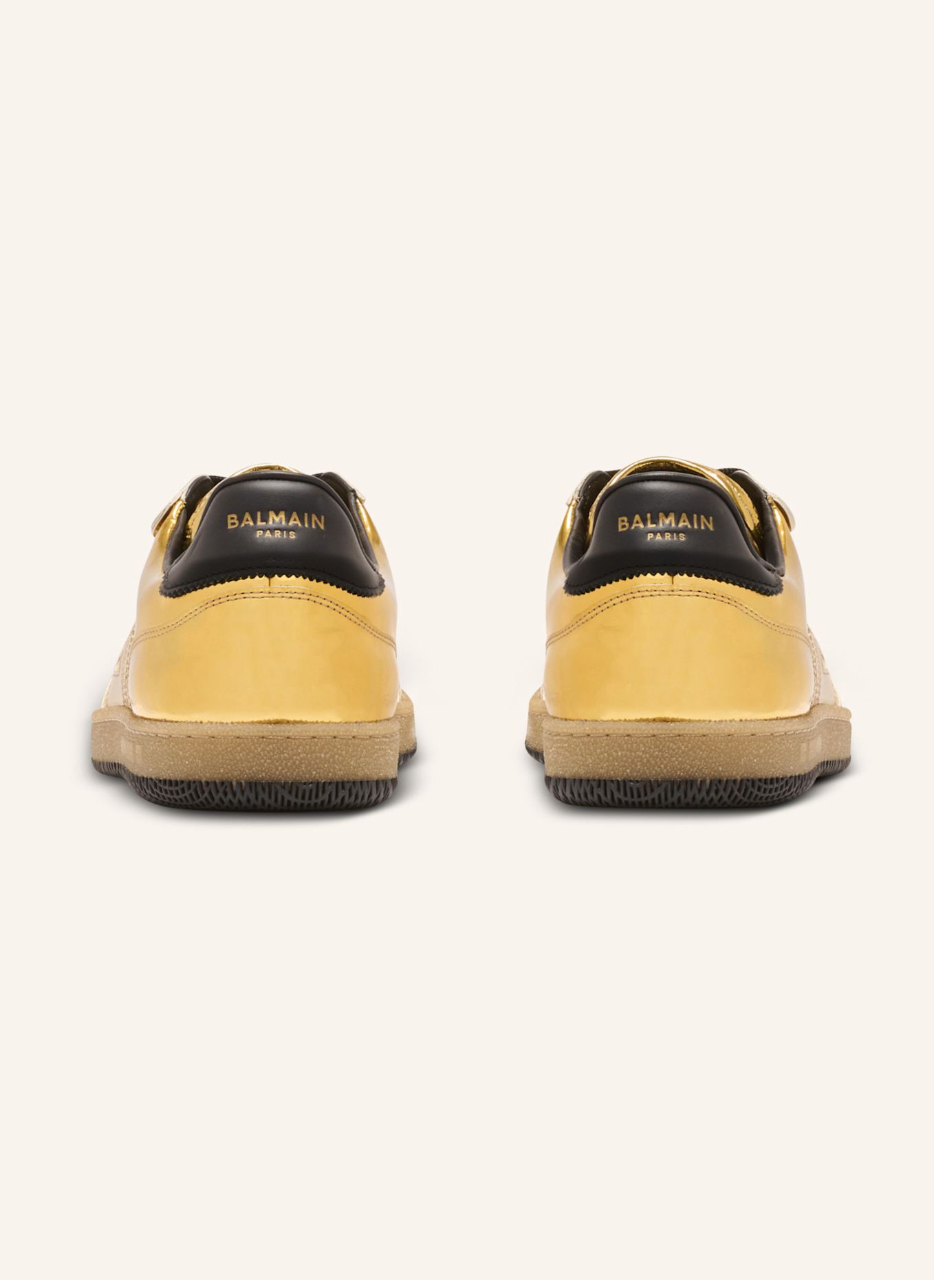 BALMAIN Sneakers Balmain Swan aus Leder mit Spiegel-Effekt: GOLD