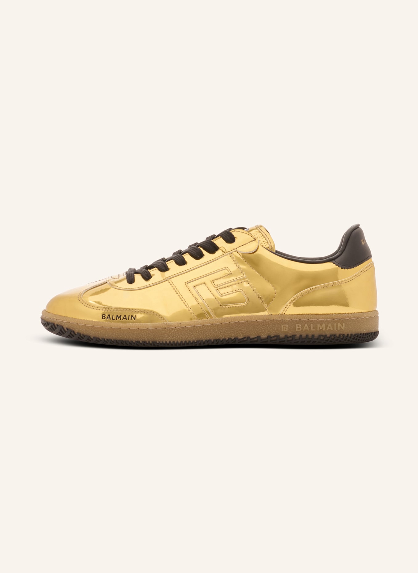 BALMAIN Sneakers Balmain Swan aus Leder mit Spiegel-Effekt: GOLD