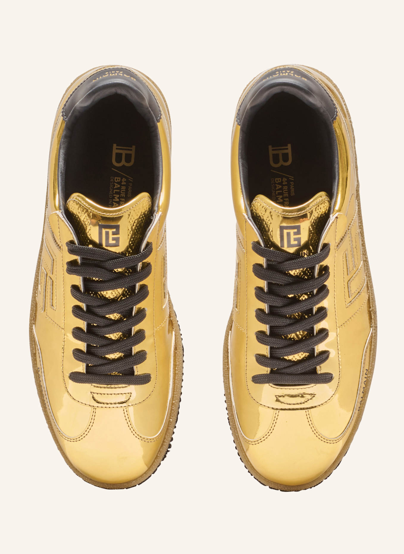 BALMAIN Sneakers Balmain Swan aus Leder mit Spiegel-Effekt: GOLD