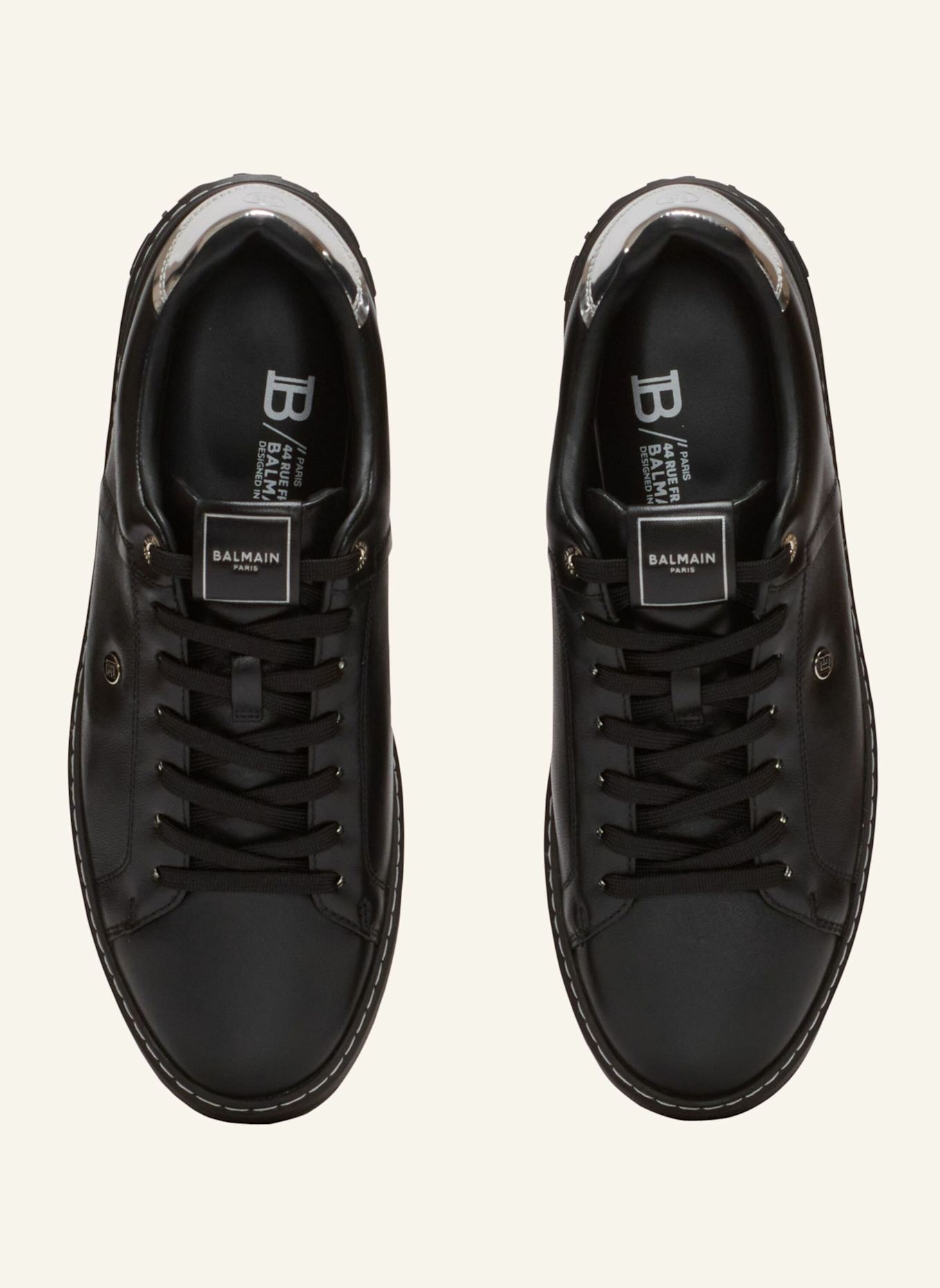 BALMAIN Sneakers B-Court aus Kalbsleder: SCHWARZ
