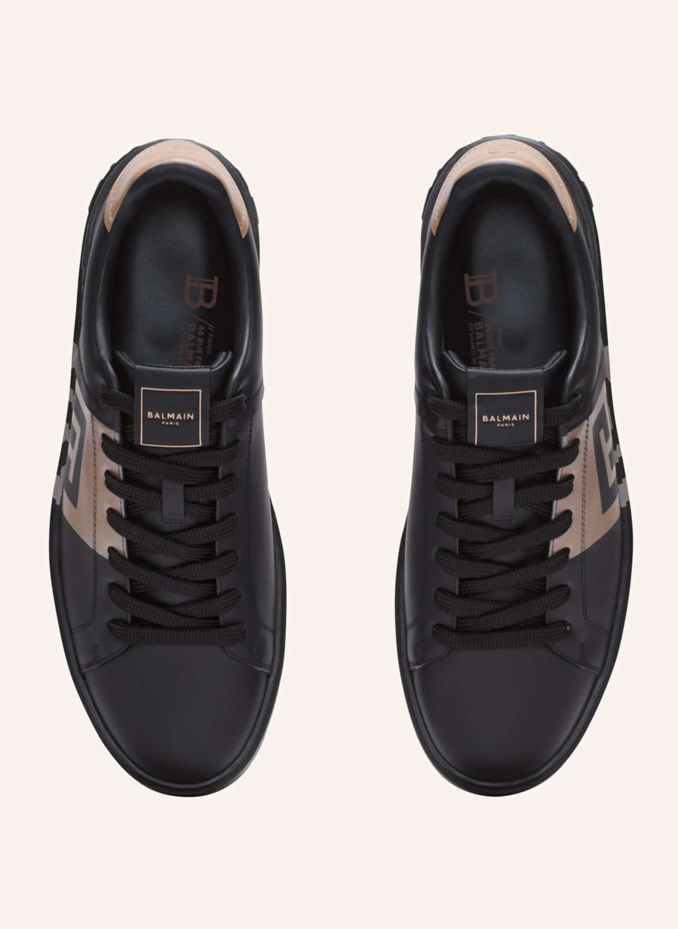 BALMAIN Sneakers B-Court aus Kalbsleder: SCHWARZ