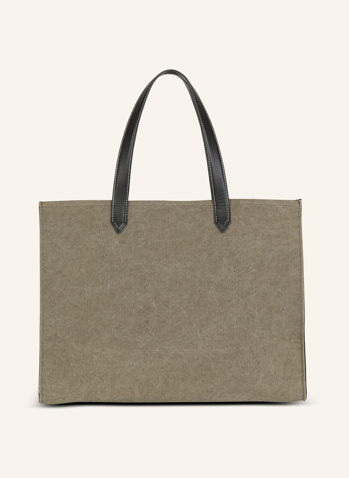 BALMAIN Shopper B-Army 42 aus Canvas mit Lederdetails: GRÜN
