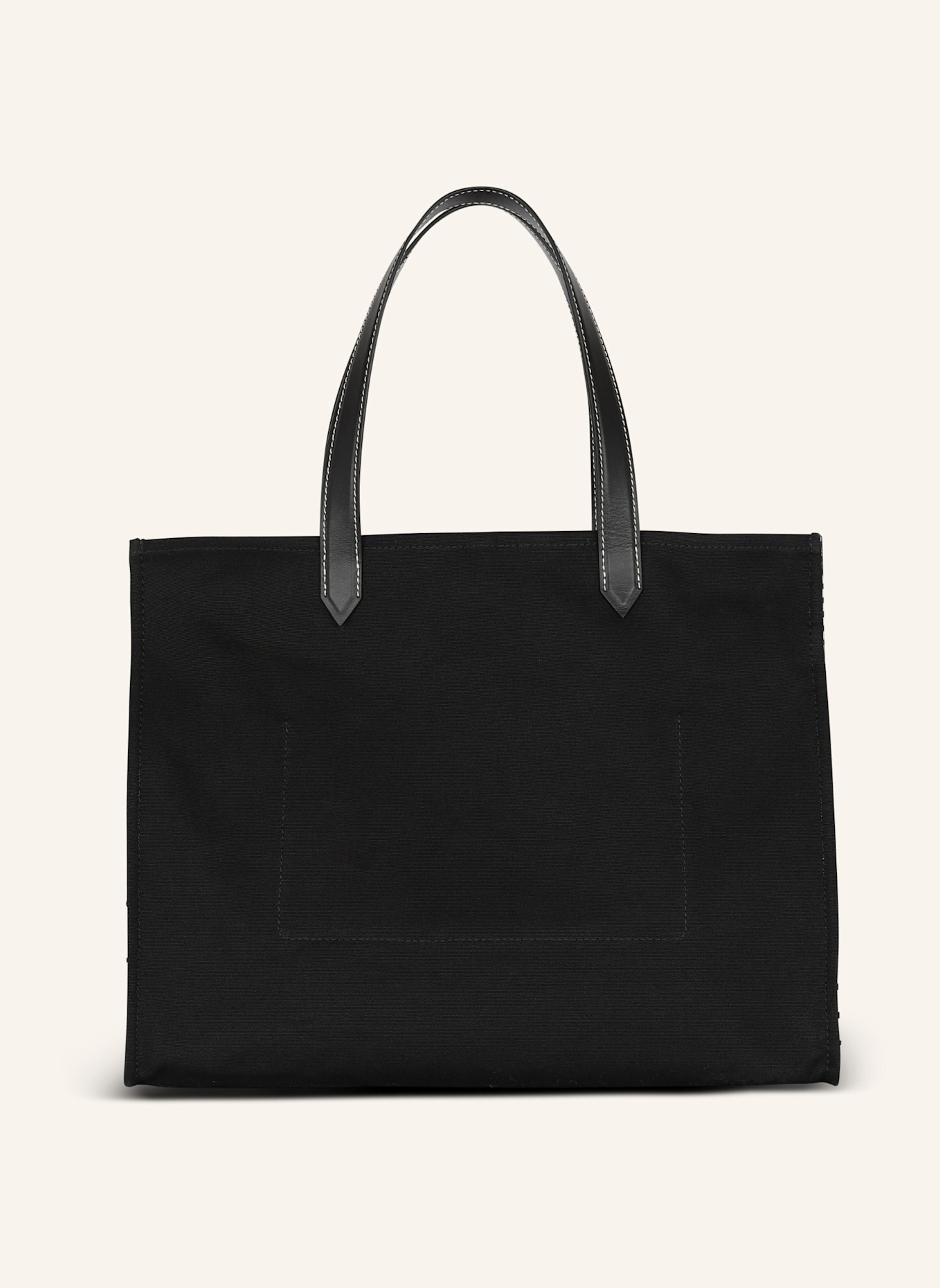 BALMAIN Shopper B-Army 42 aus Monogramm-Canvas und Glattleder: SCHWARZ