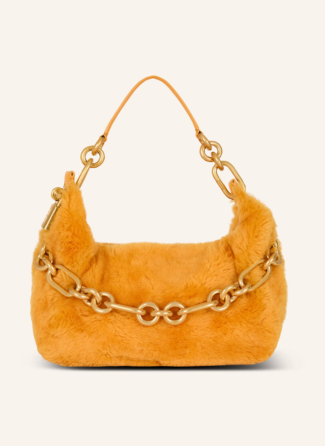 BALMAIN Mittelgroße Tasche Sync aus Shearling: GOLD