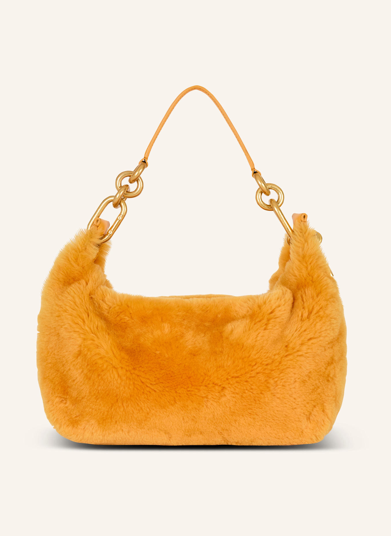 BALMAIN Mittelgroße Tasche Sync aus Shearling: GOLD