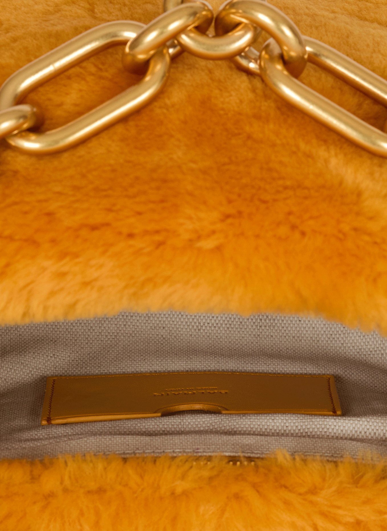 BALMAIN Mittelgroße Tasche Sync aus Shearling: GOLD