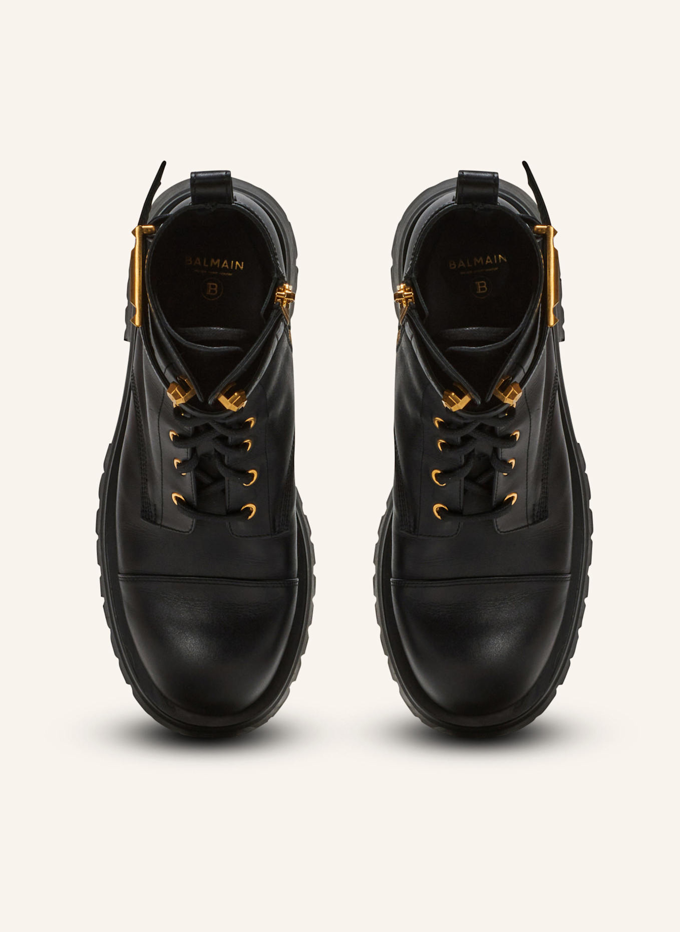 BALMAIN Ranger-Stiefeletten Charlie aus Leder: SCHWARZ