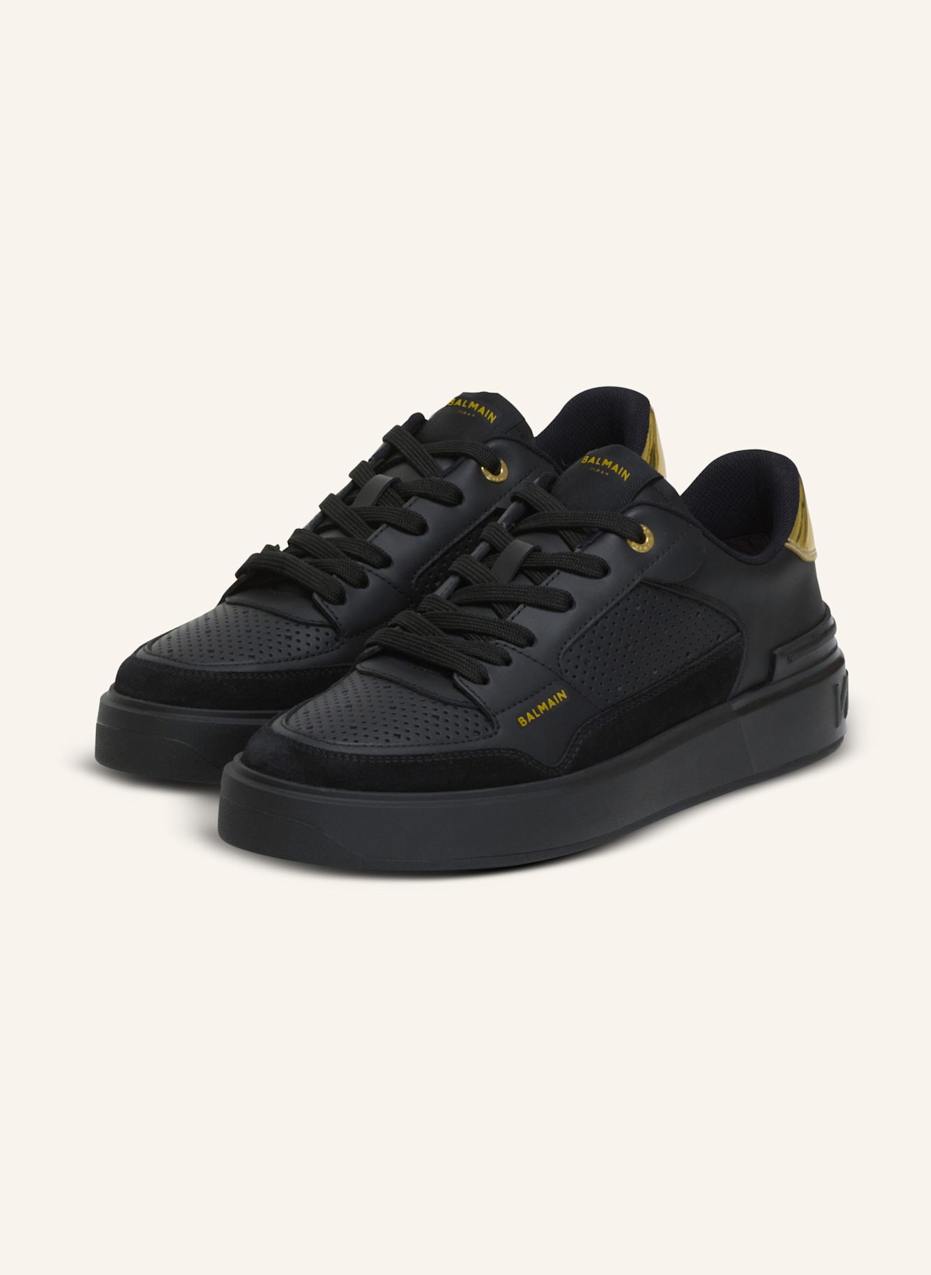 BALMAIN Sneakers B-Court Flip aus Kalbsleder: SCHWARZ
