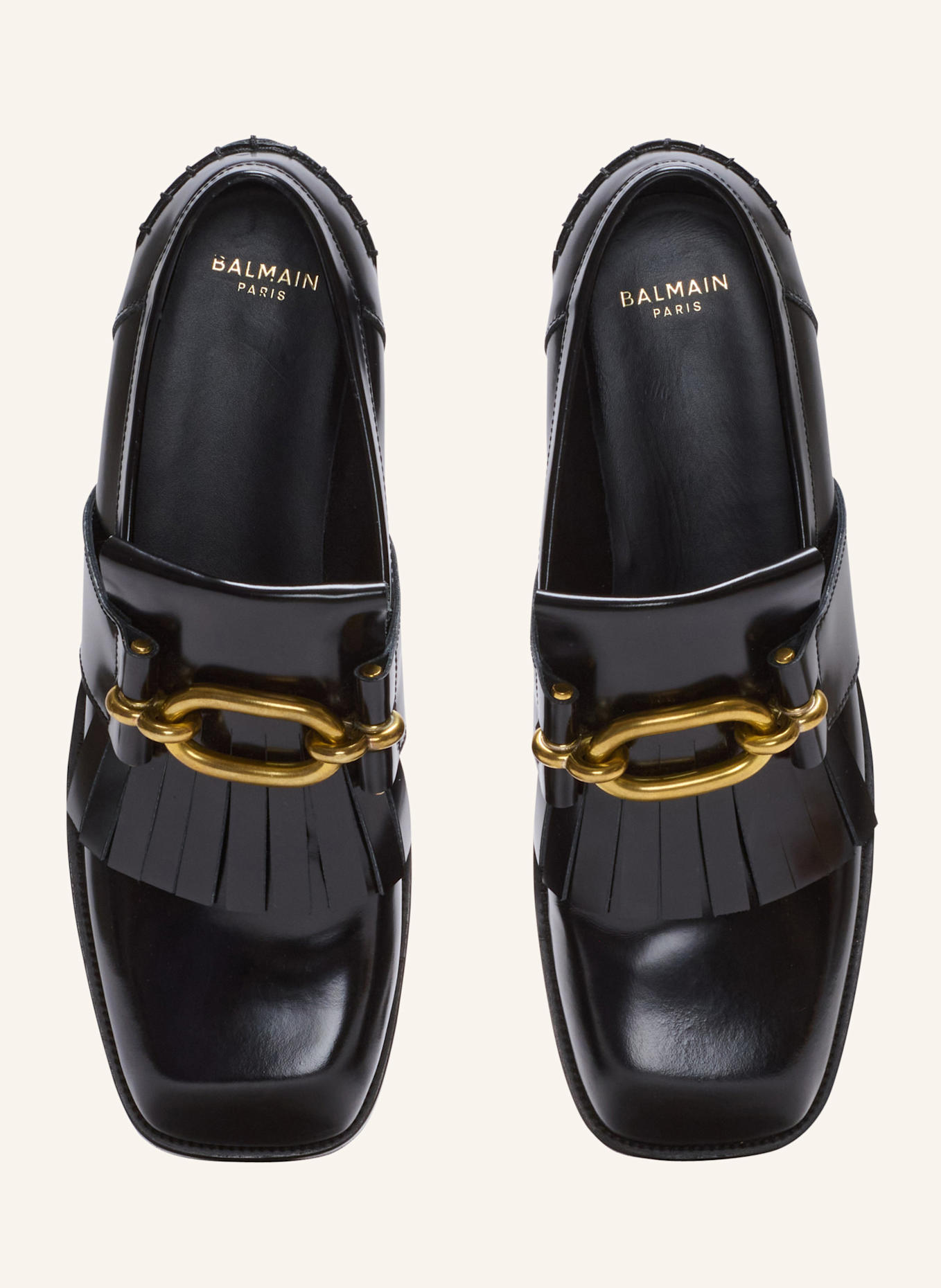 BALMAIN Mokassins Sync aus Lackleder: SCHWARZ