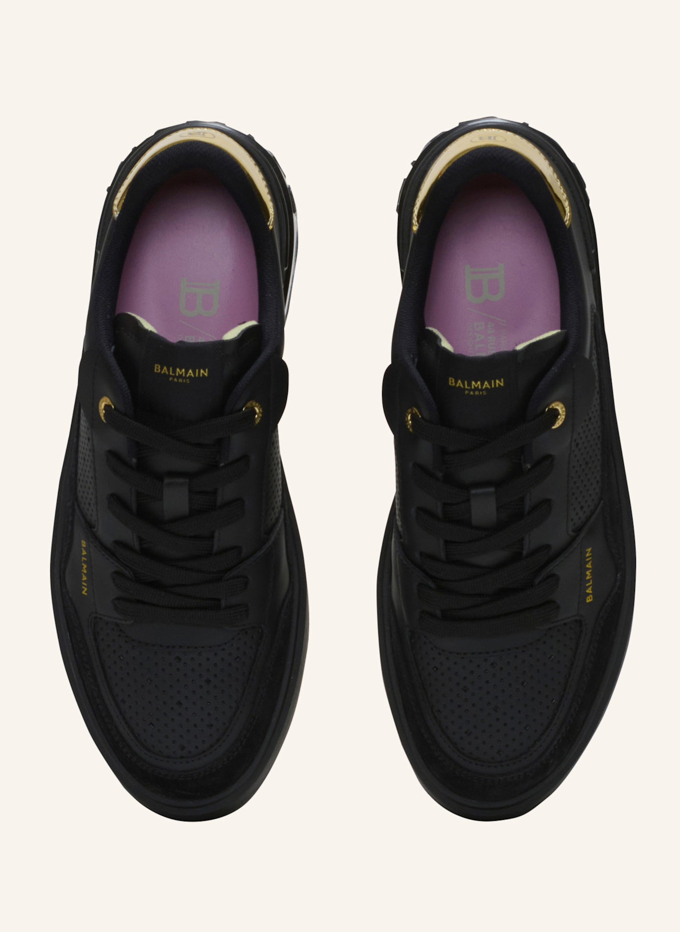 BALMAIN Sneakers B-Court Flip aus Kalbsleder: SCHWARZ