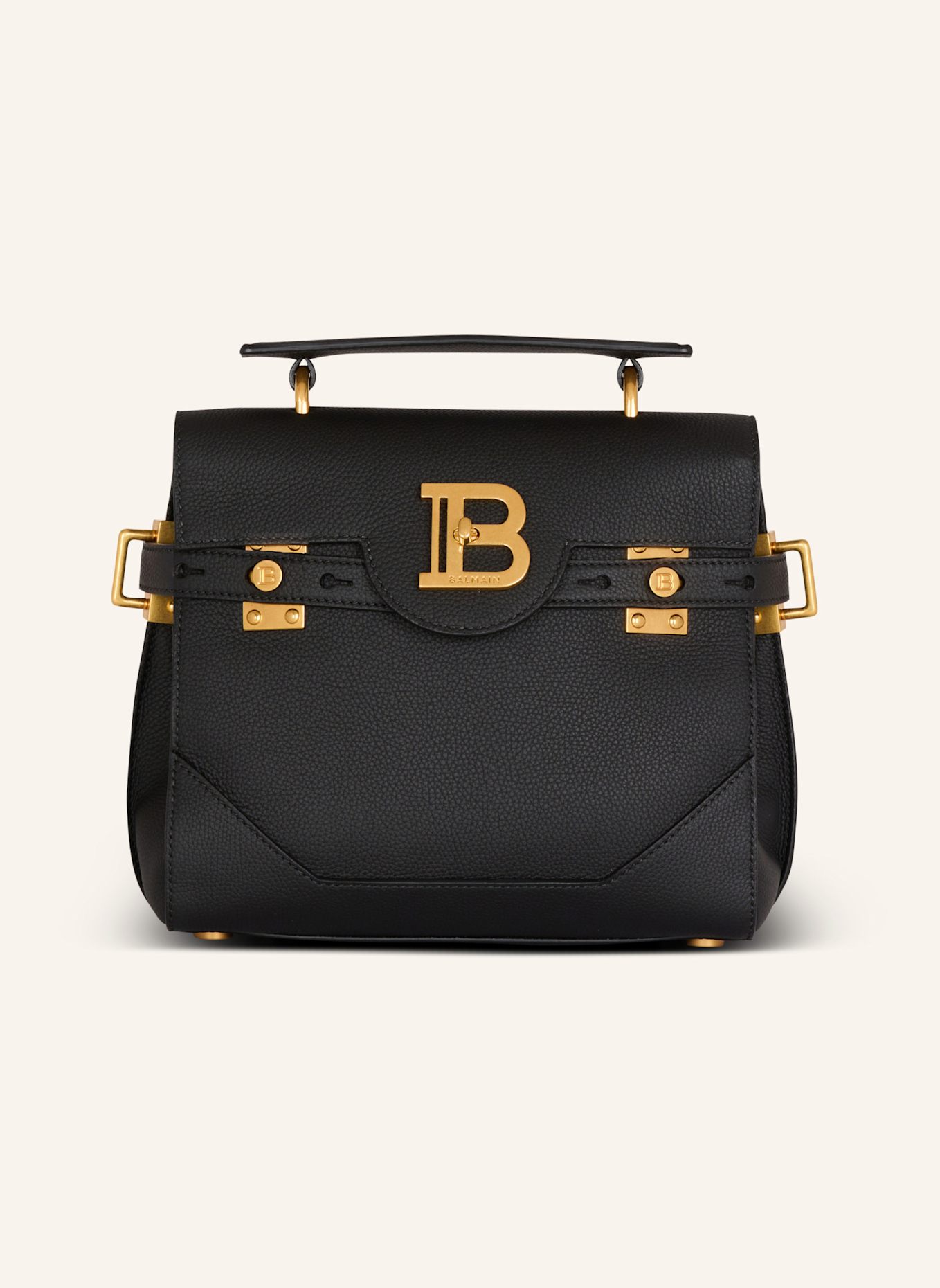 BALMAIN Tasche B-Buzz 23 aus genarbtem Leder: SCHWARZ