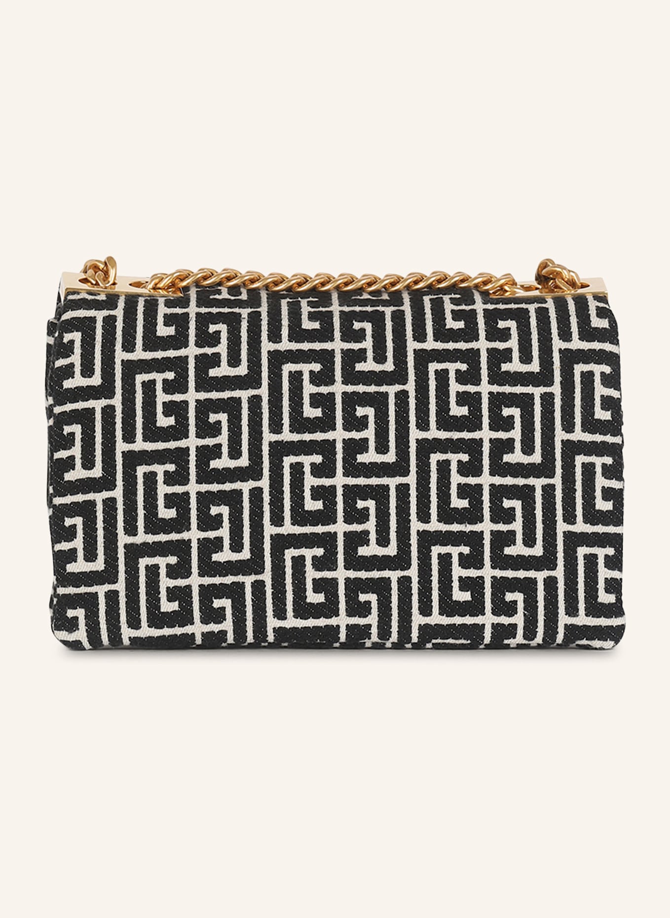 BALMAIN Kleine Tasche 1945 Soft aus Canvas mit Monogramm-Muster: SCHWARZ