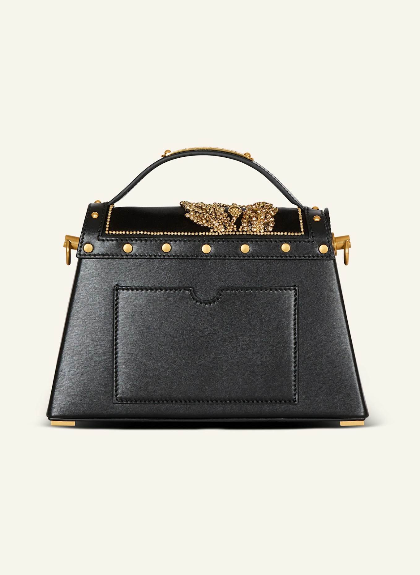 BALMAIN Tasche B-Buzz Dynasty aus besticktem Satin: SCHWARZ