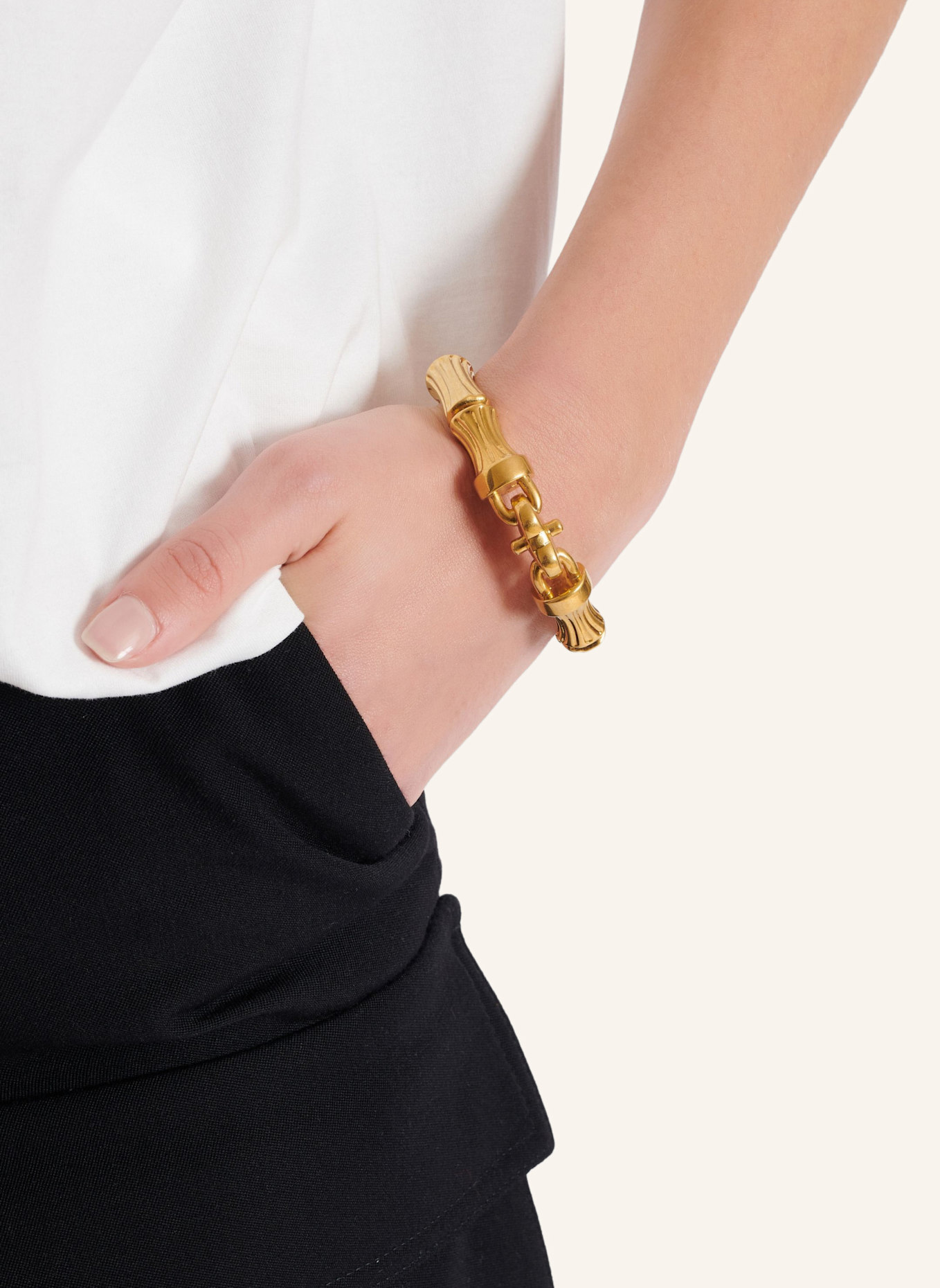 BALMAIN Armband Sync aus Messing im Bambus-Design: GOLD
