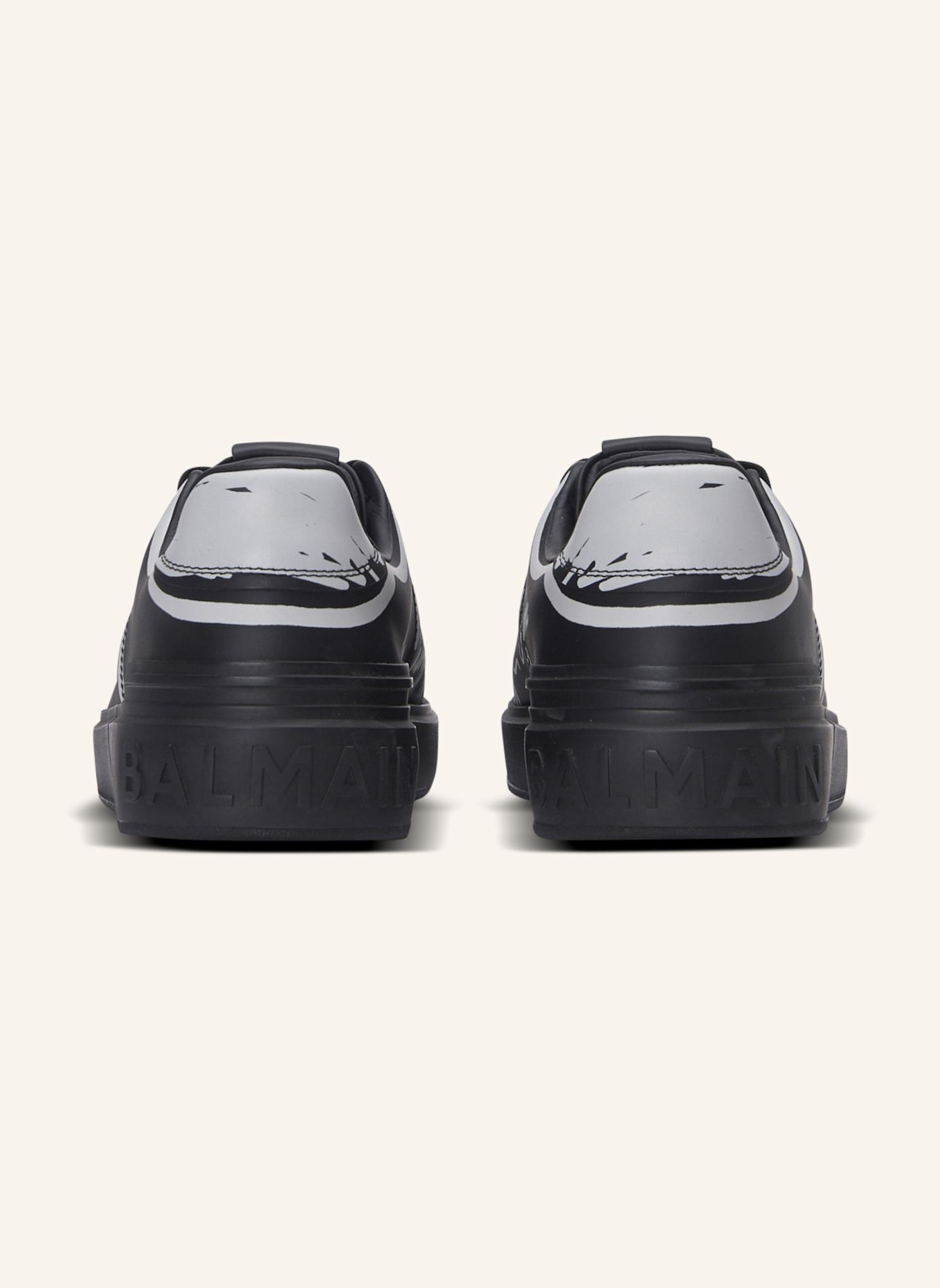 BALMAIN Sneakers B-Court aus bedrucktem Kalbsleder: SCHWARZ