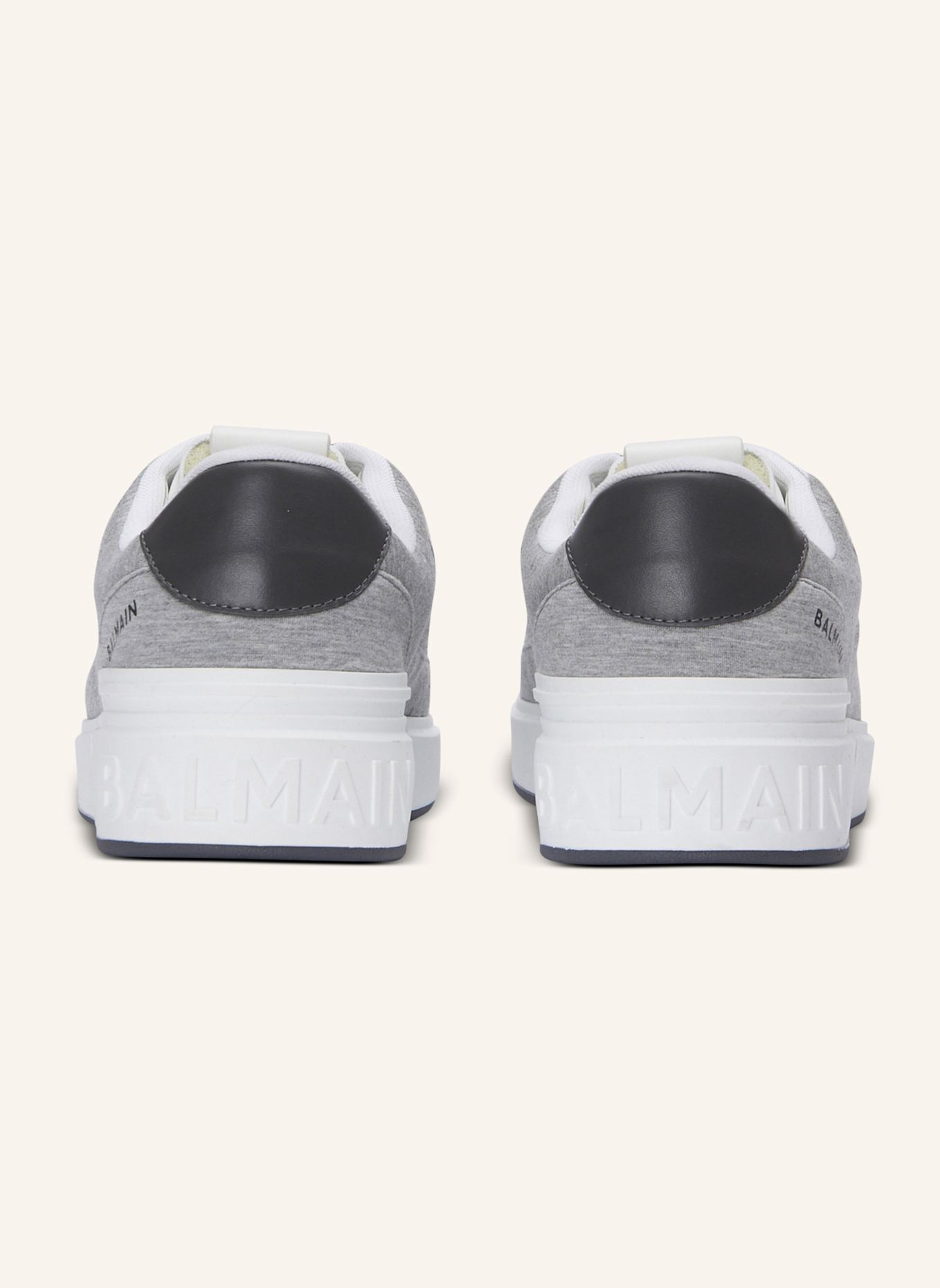 BALMAIN Sneakers B-Court Skate aus Molton und Kalbsleder: GRAU