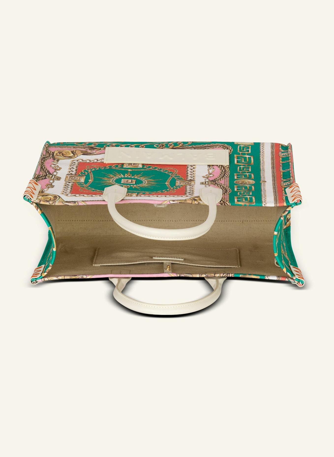 BALMAIN Mittelgroßer Shopper B-Army aus bedrucktem Canvas: NUDE