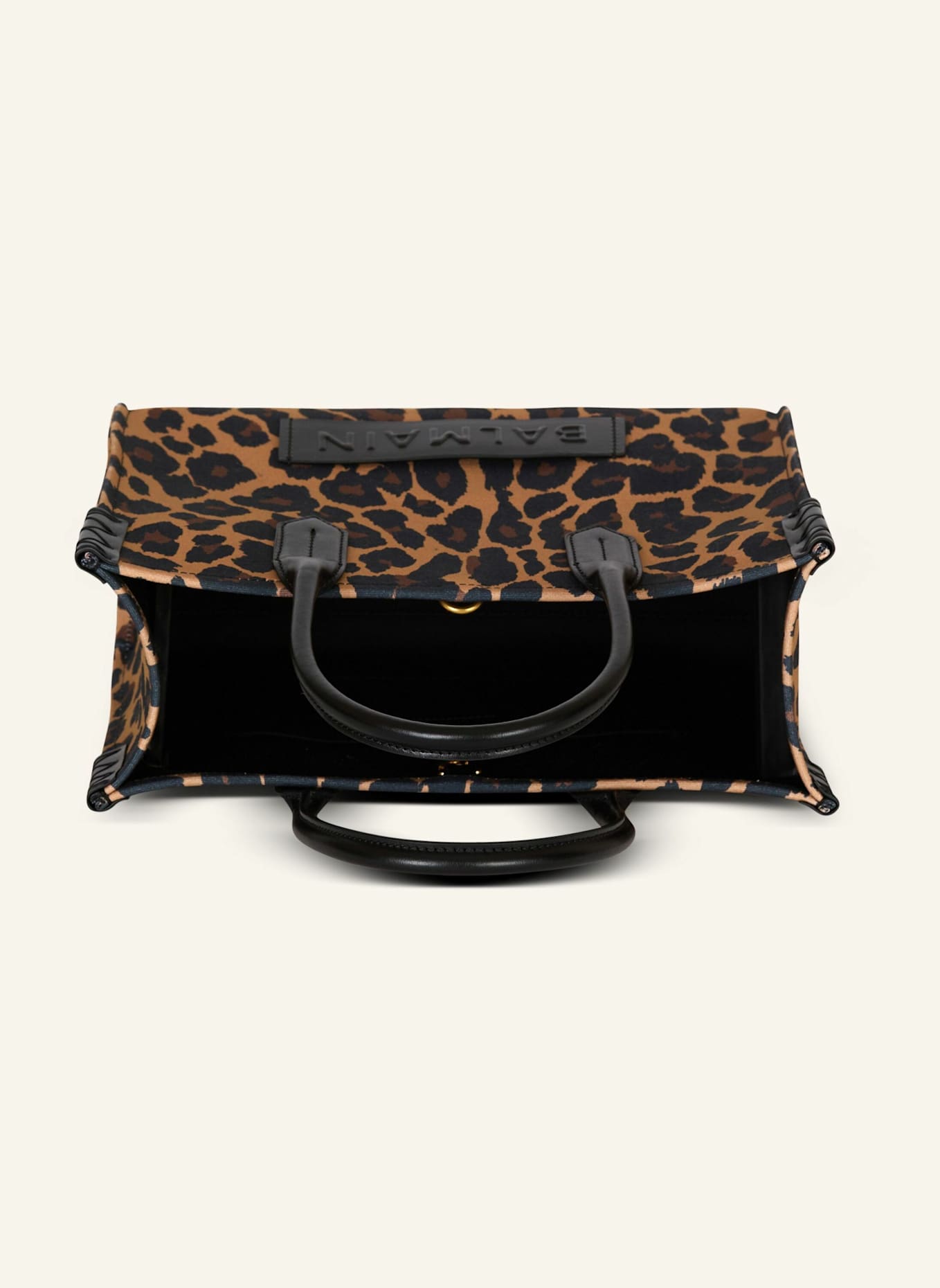 BALMAIN Shopper B-Army 36 mit Leoparden-Print: BRAUN