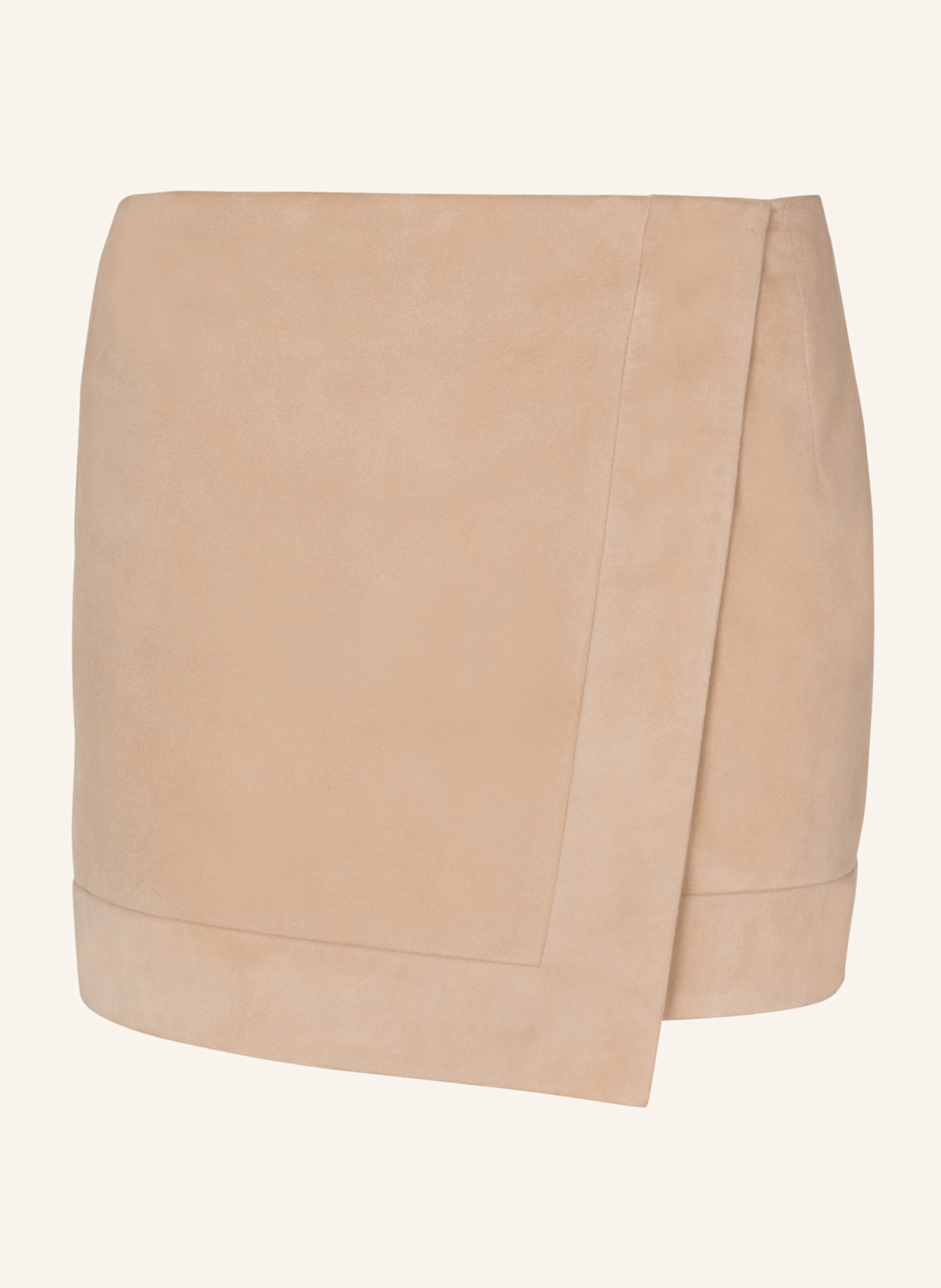 BALMAIN Wickelrock aus Wildleder: KHAKI