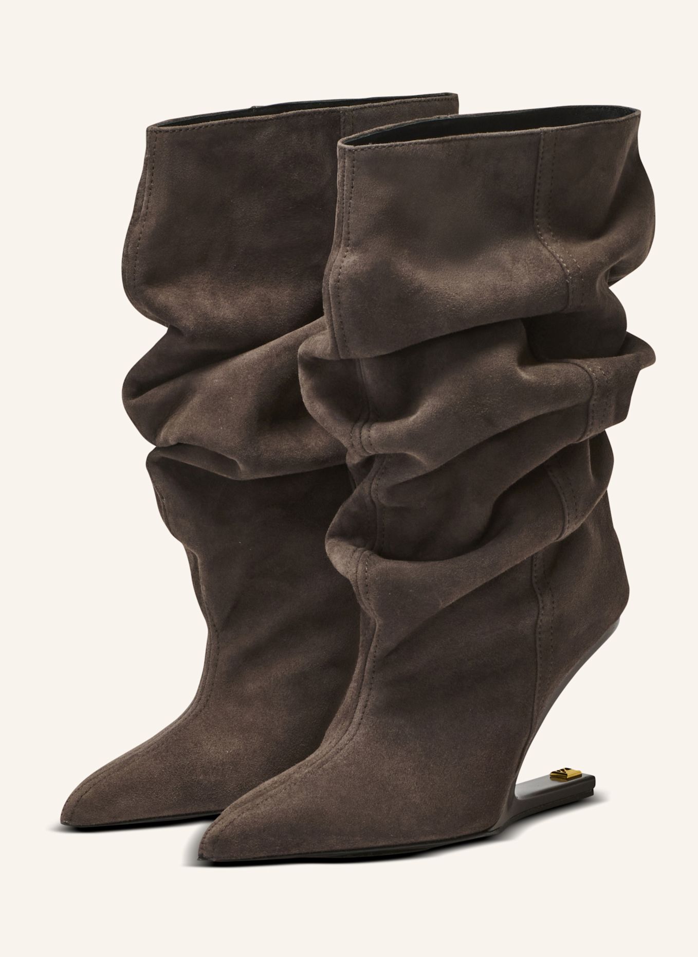 BALMAIN „No Wedge“-Stiefeletten aus Wildleder: GRAU