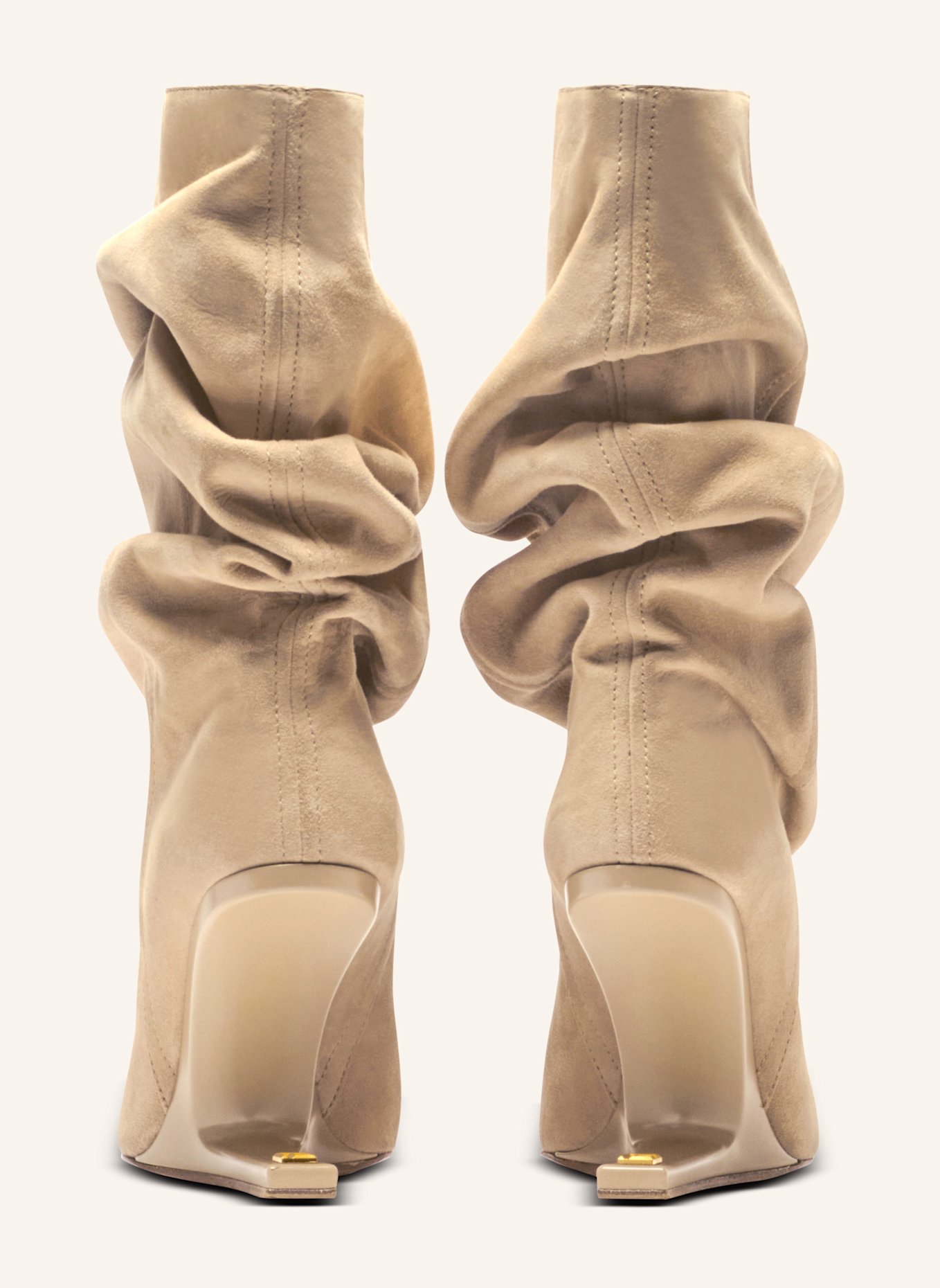 BALMAIN „No Wedge“-Stiefeletten aus Wildleder: KHAKI