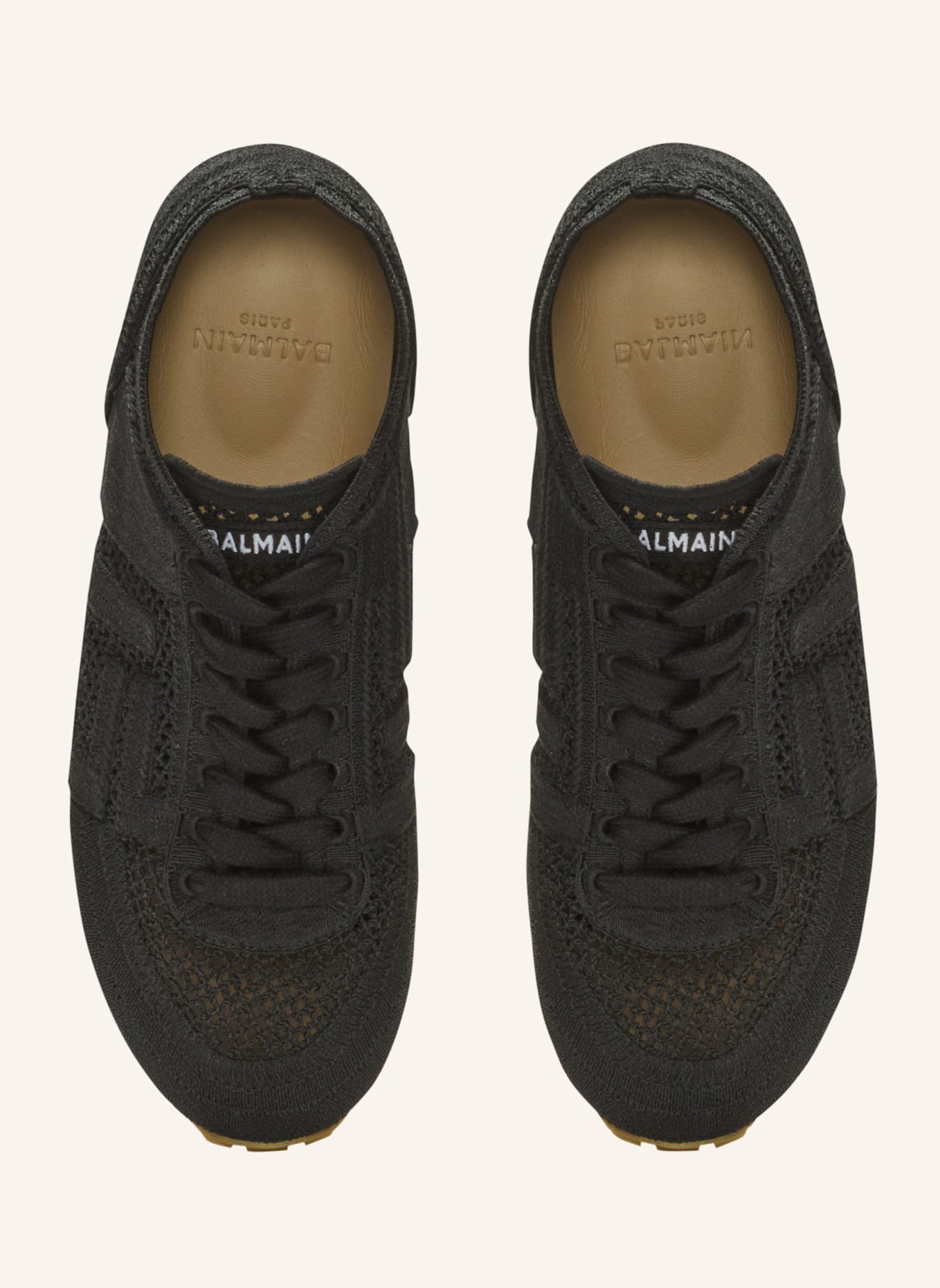 BALMAIN Sneakers Racer 45 aus Makramee: SCHWARZ
