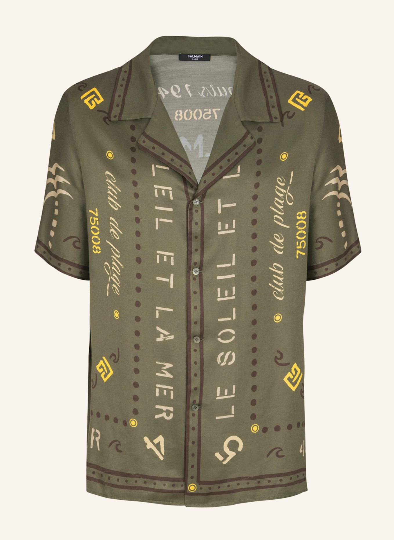 BALMAIN Hemd mit Balmain Club-Print: GRÜN