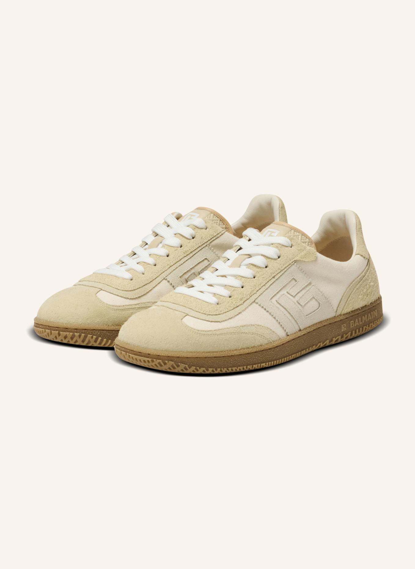 BALMAIN Sneakers Balmain Swan aus Wildleder im Used-Look, Wildleder und Canvas: KHAKI
