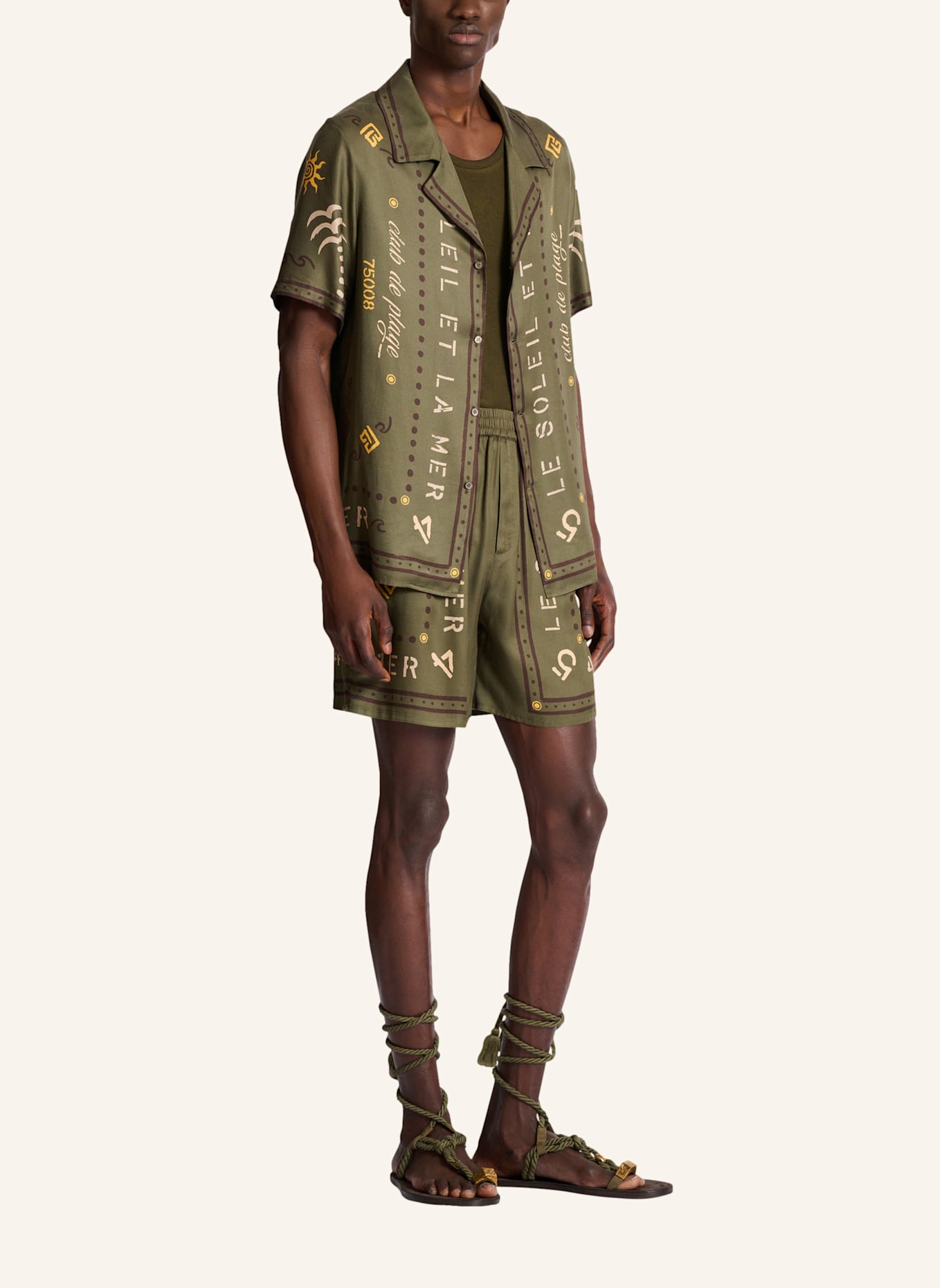 BALMAIN Hemd mit Balmain Club-Print: GRÜN