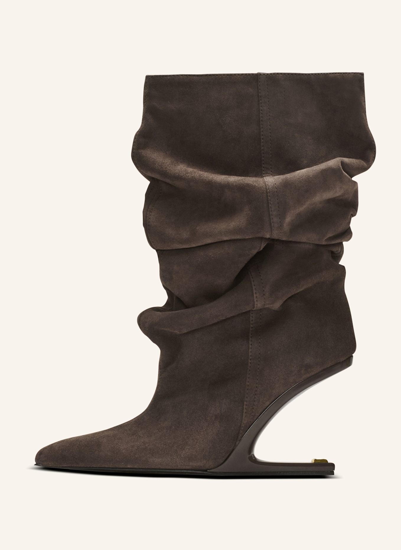 BALMAIN „No Wedge“-Stiefeletten aus Wildleder: GRAU