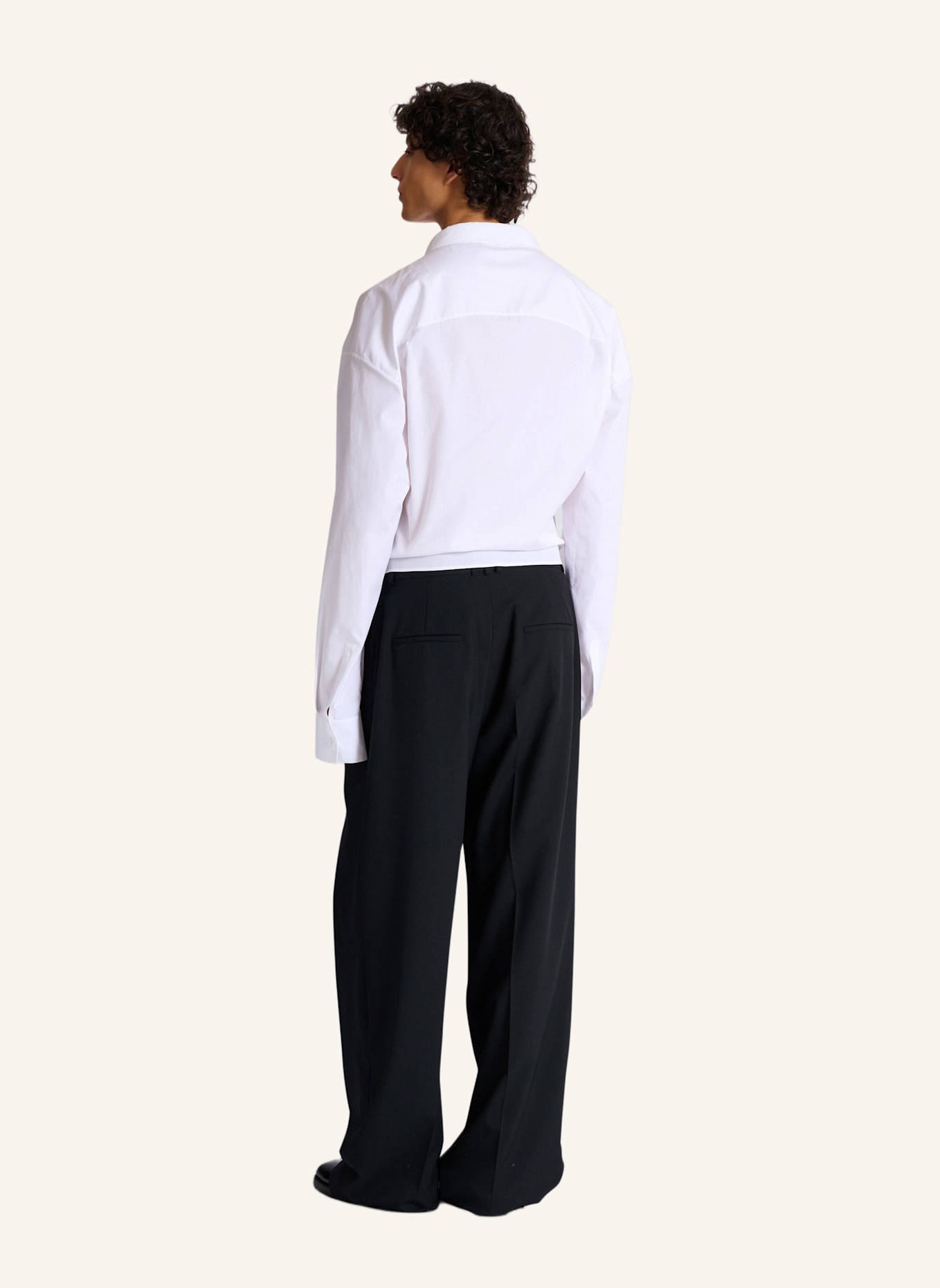 BALMAIN Drapiertes Hemd aus Baumwollpopeline: WEISS