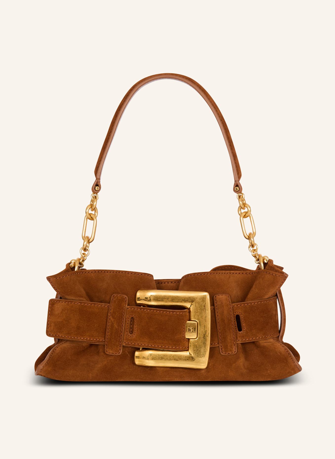 BALMAIN Mini-Tasche Anthem aus Wildleder: BRAUN
