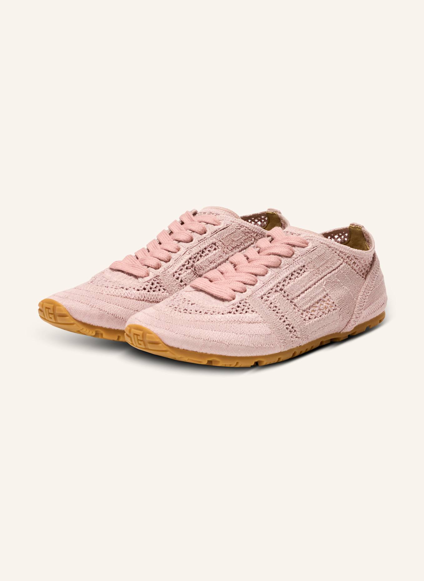 BALMAIN Sneakers Racer 45 aus Makramee: ROSA