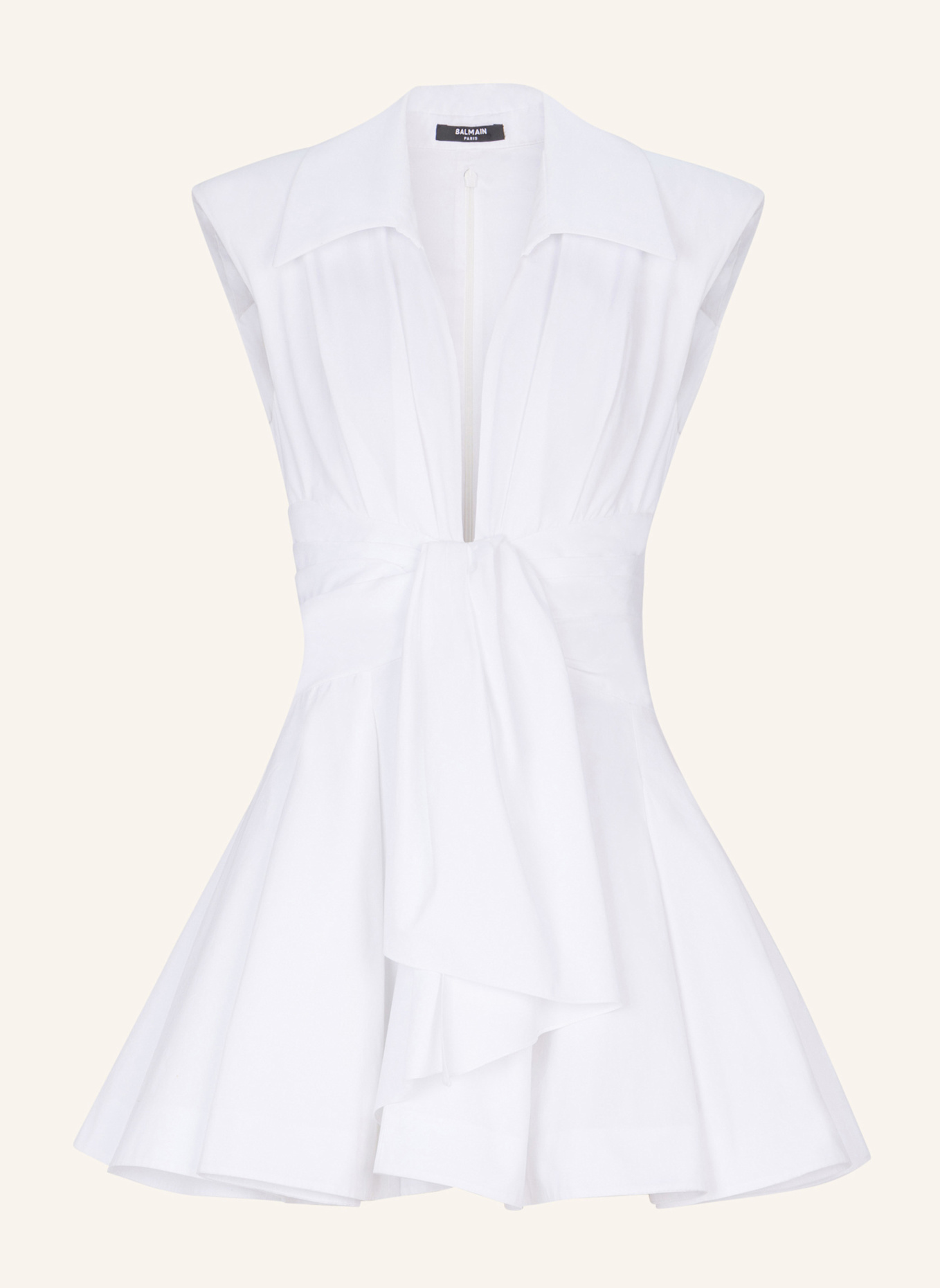 BALMAIN Hemdkleid aus Baumwolle: WEISS
