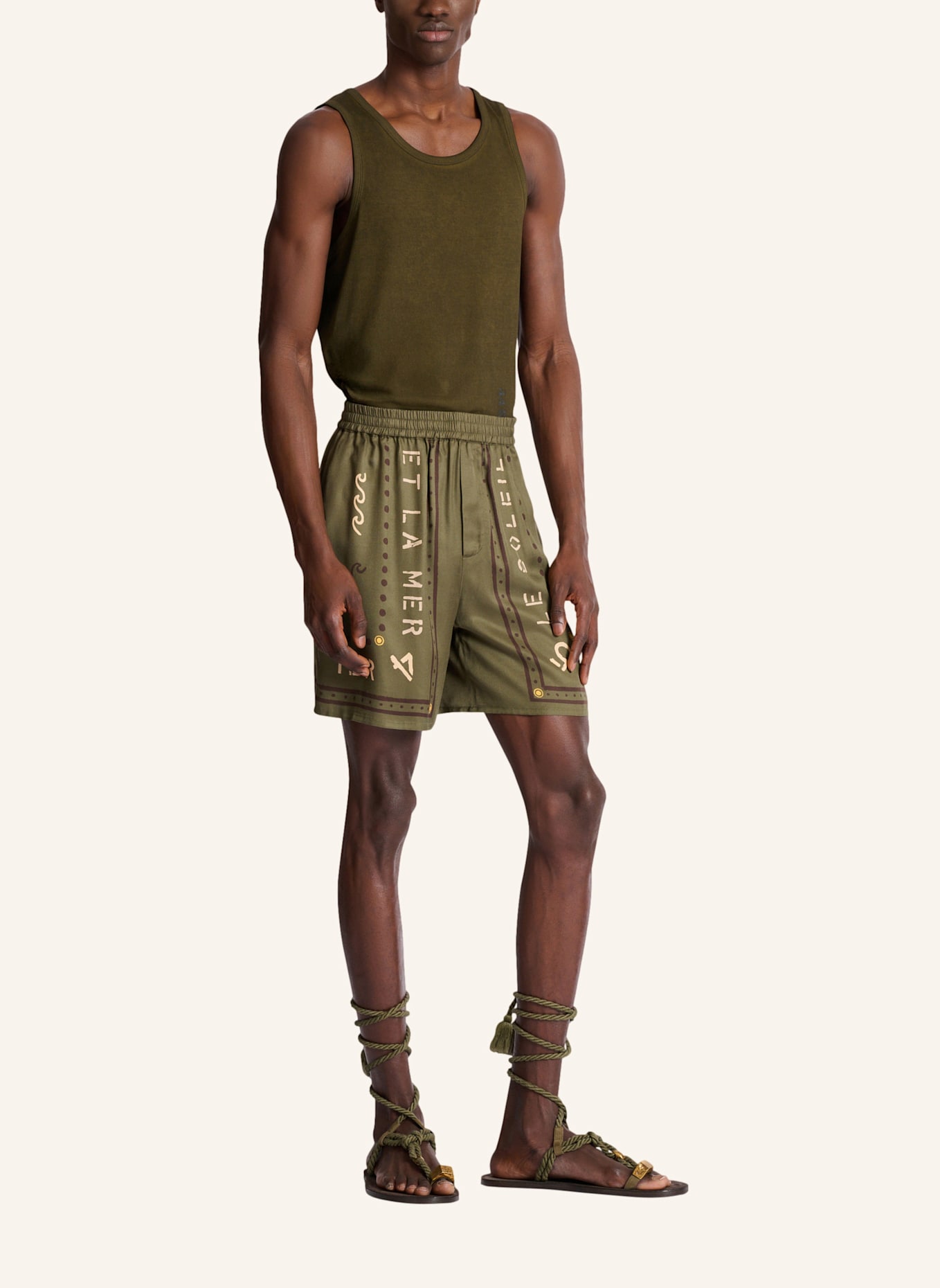 BALMAIN Bermuda mit Balmain Club-Print: GRÜN