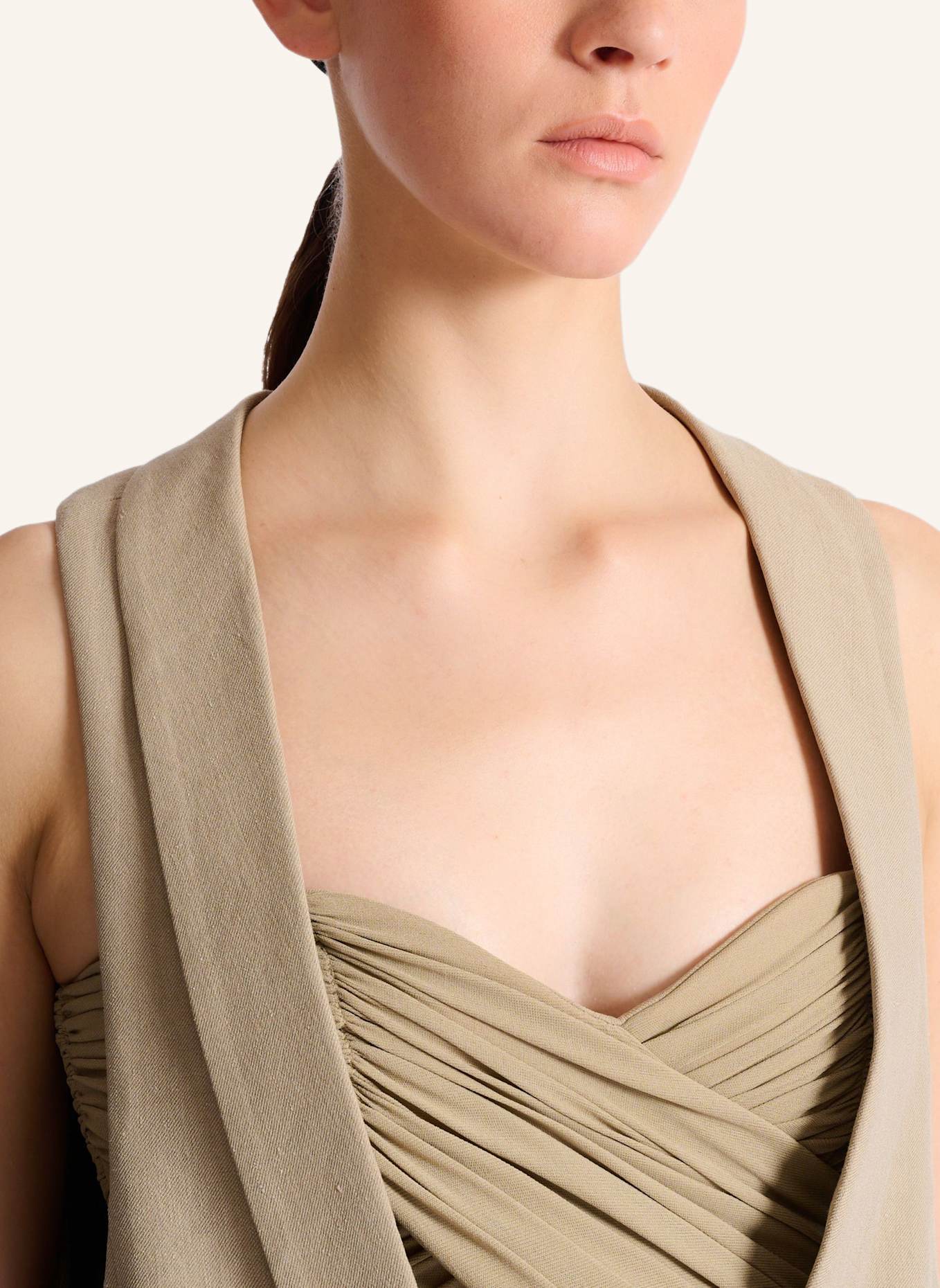 BALMAIN Asymmetrische Weste aus Baumwollgabardine: KHAKI