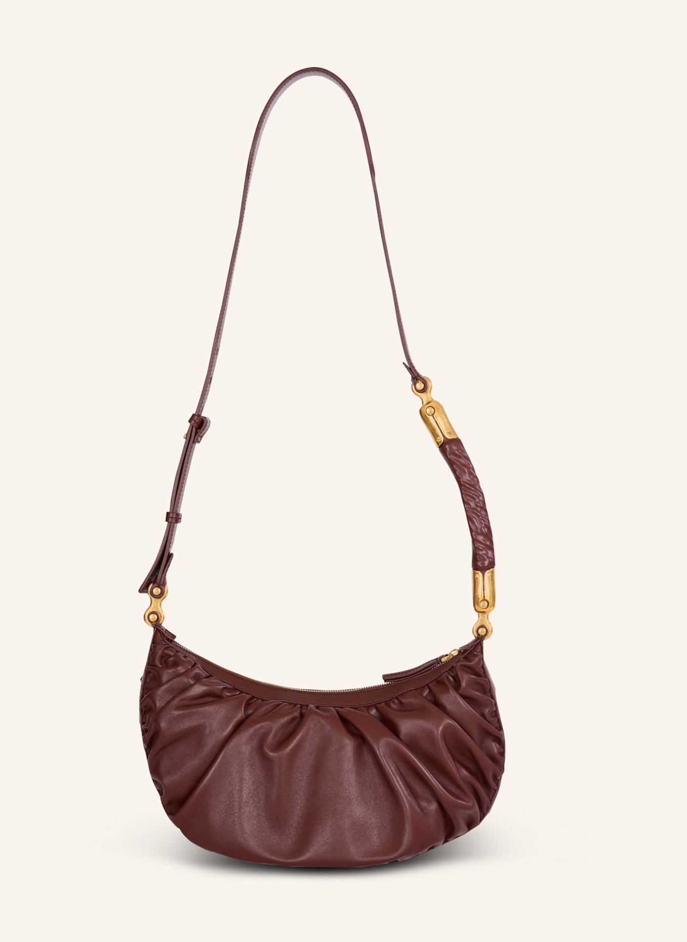 BALMAIN Hobo Bag Ebene aus Kalbsleder: BRAUN