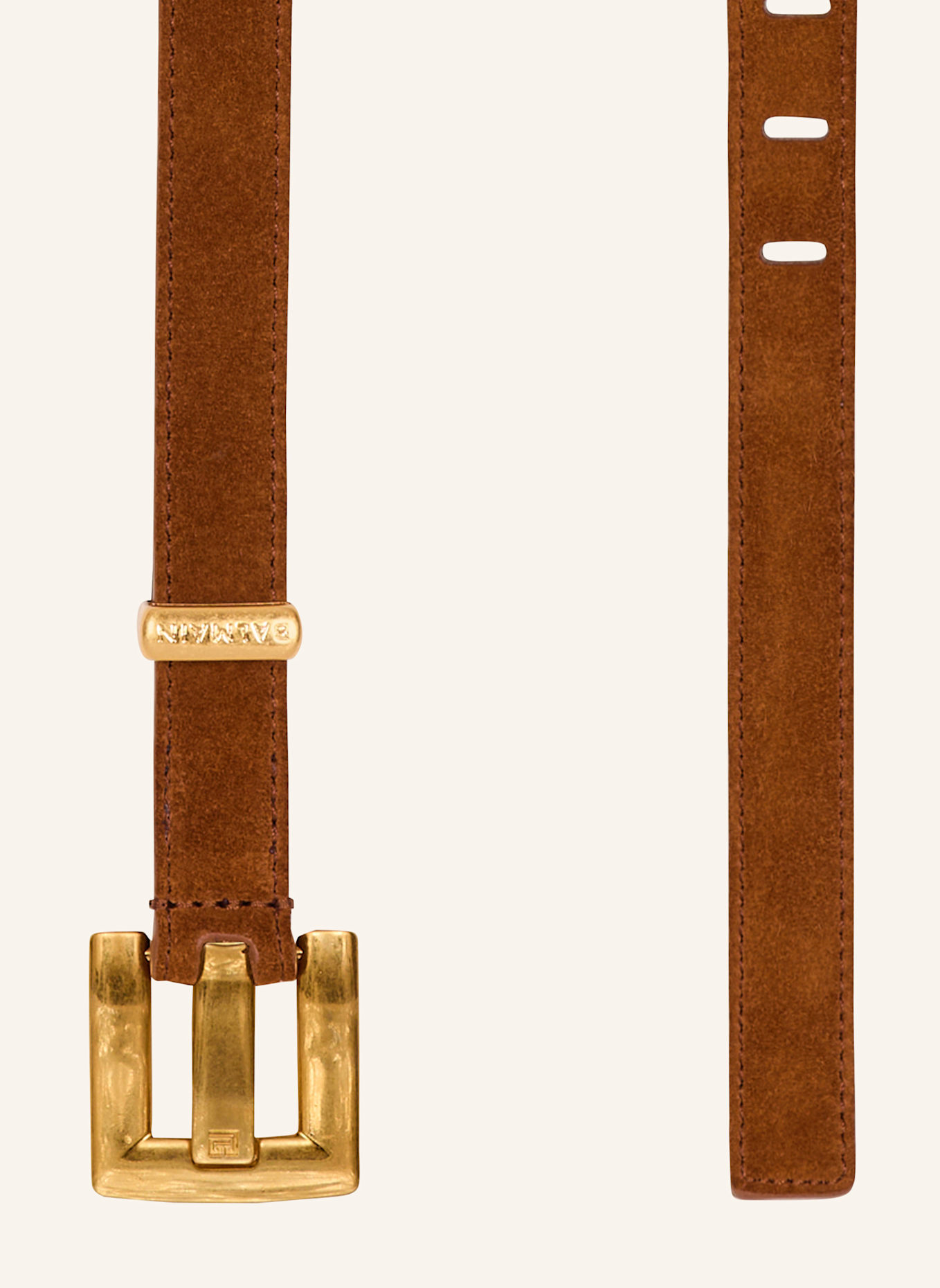 BALMAIN Anthem Gürtel aus Wildleder: BRAUN