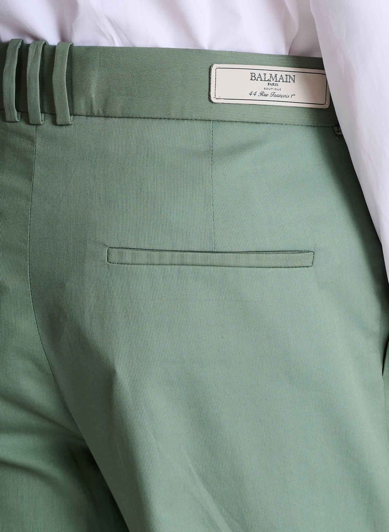 BALMAIN Bundfaltenhose aus Baumwolle: GRÜN