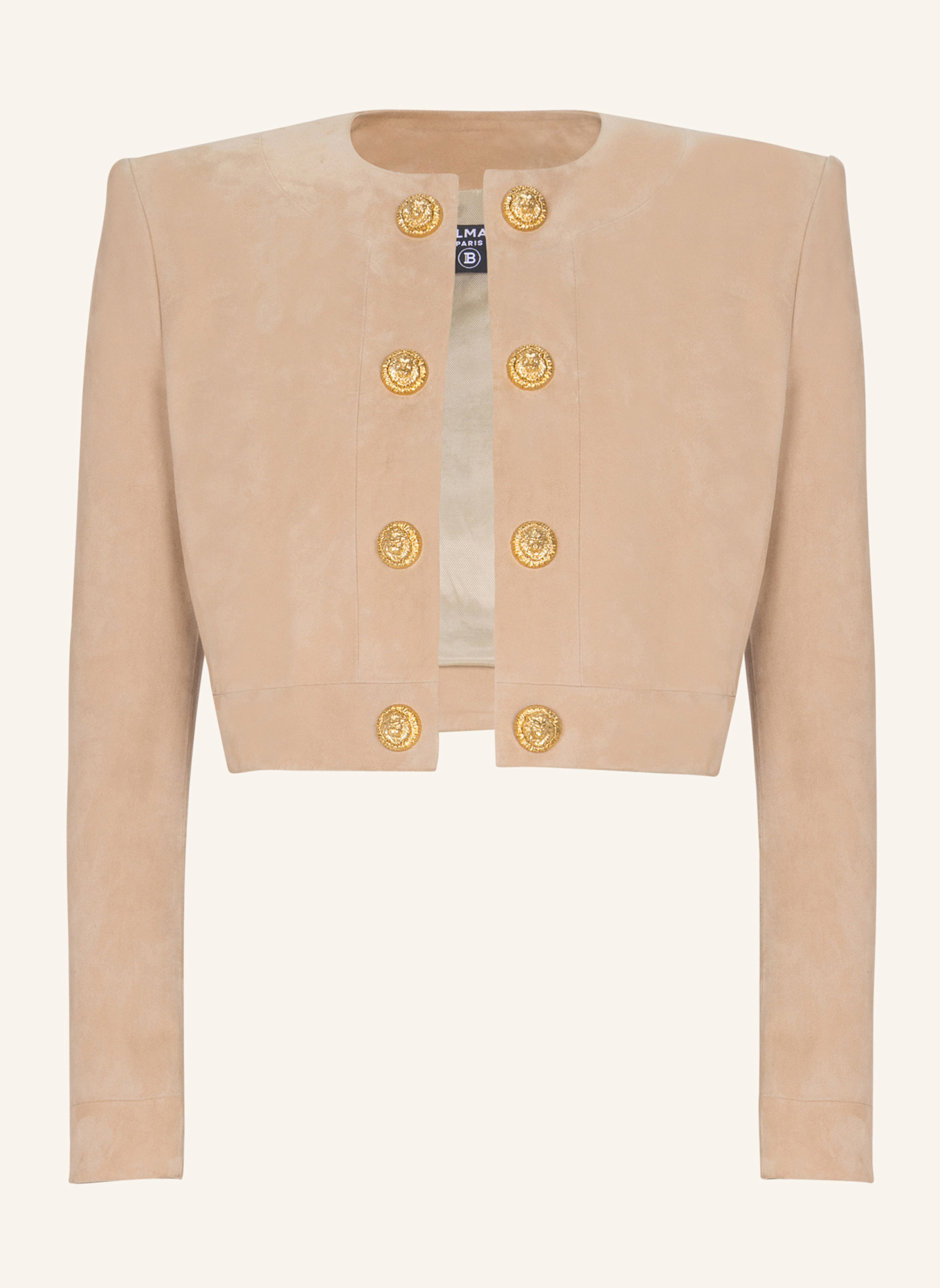 BALMAIN Spencer aus Wildleder: KHAKI